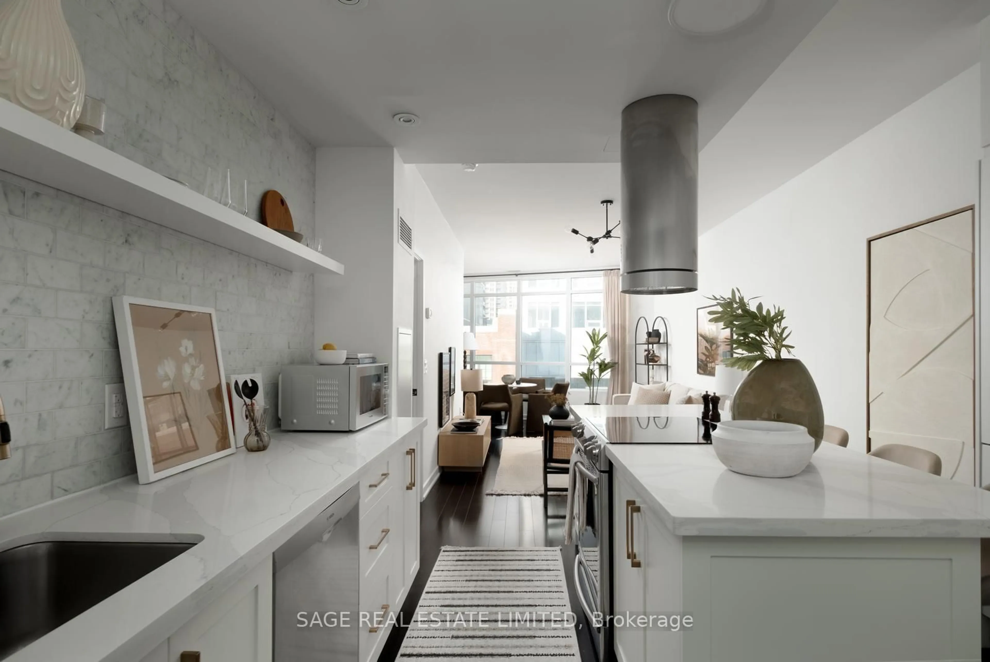 Contemporary kitchen, ceramic/tile floor for 38 Dan Leckie Way #728, Toronto Ontario M5V 2V6