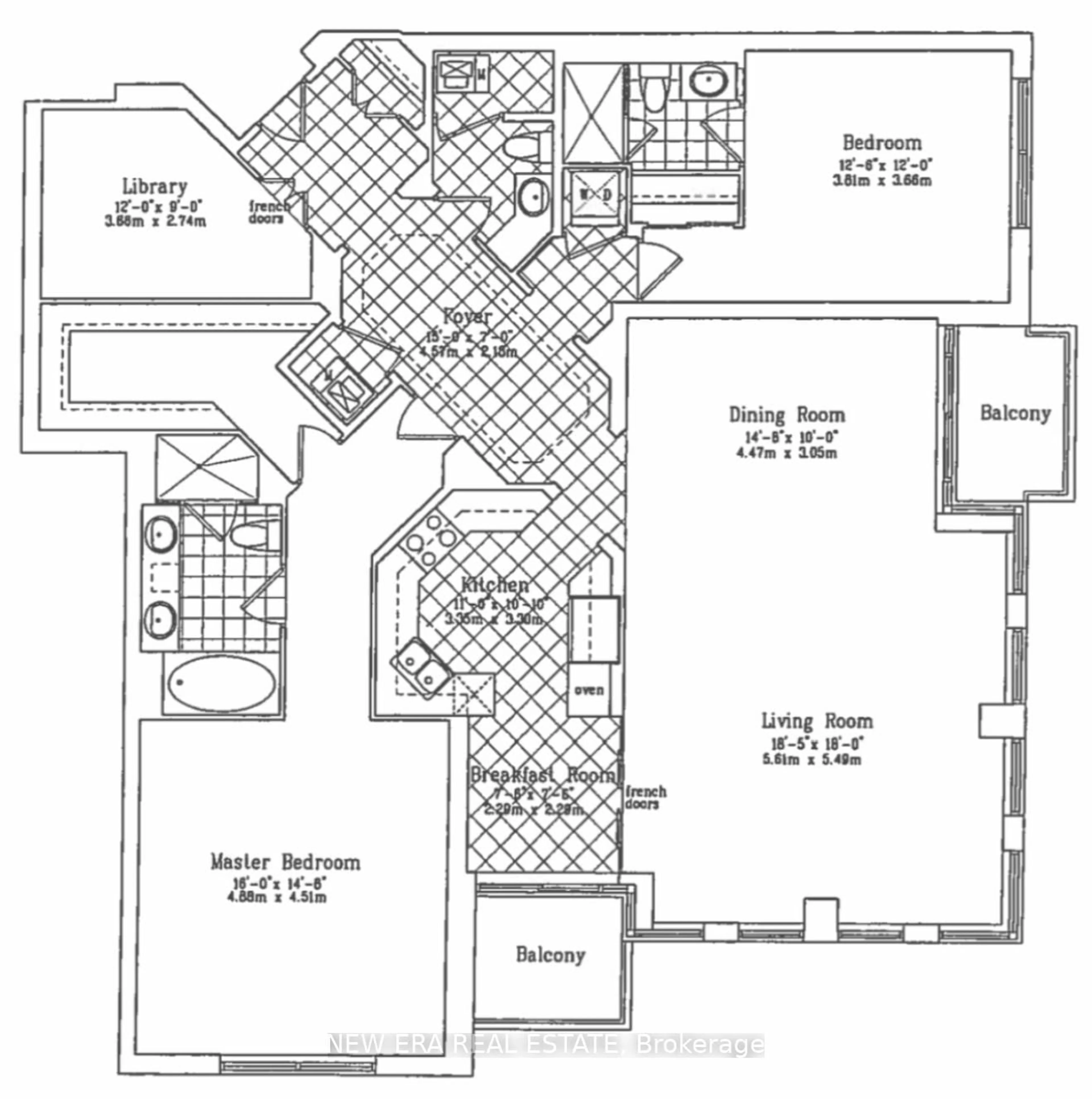 Floor plan for 10 Bellair St #602, Toronto Ontario M5R 3T8