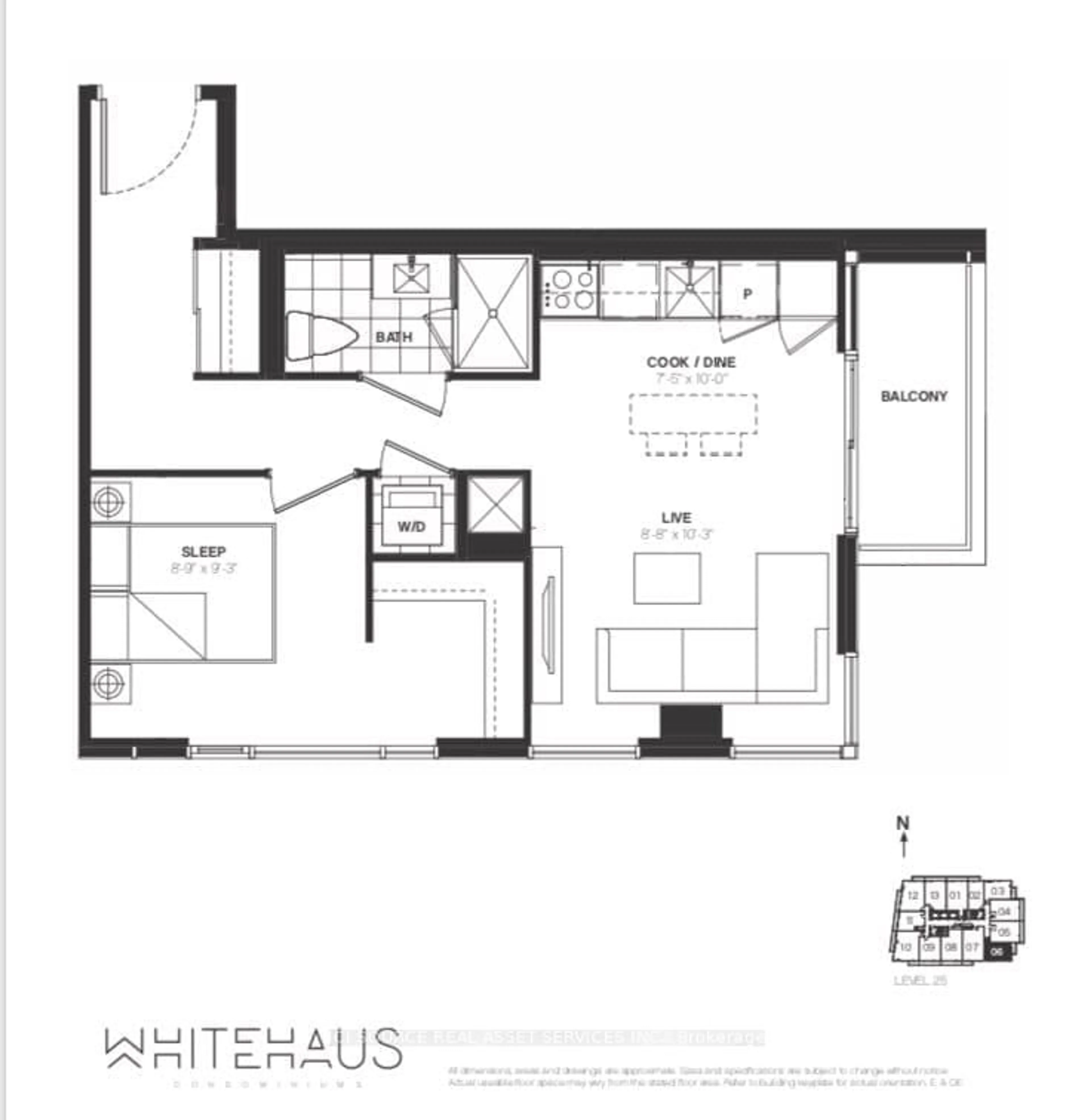 Floor plan for 33 Helendale Ave #2206, Toronto Ontario M4R 0A4