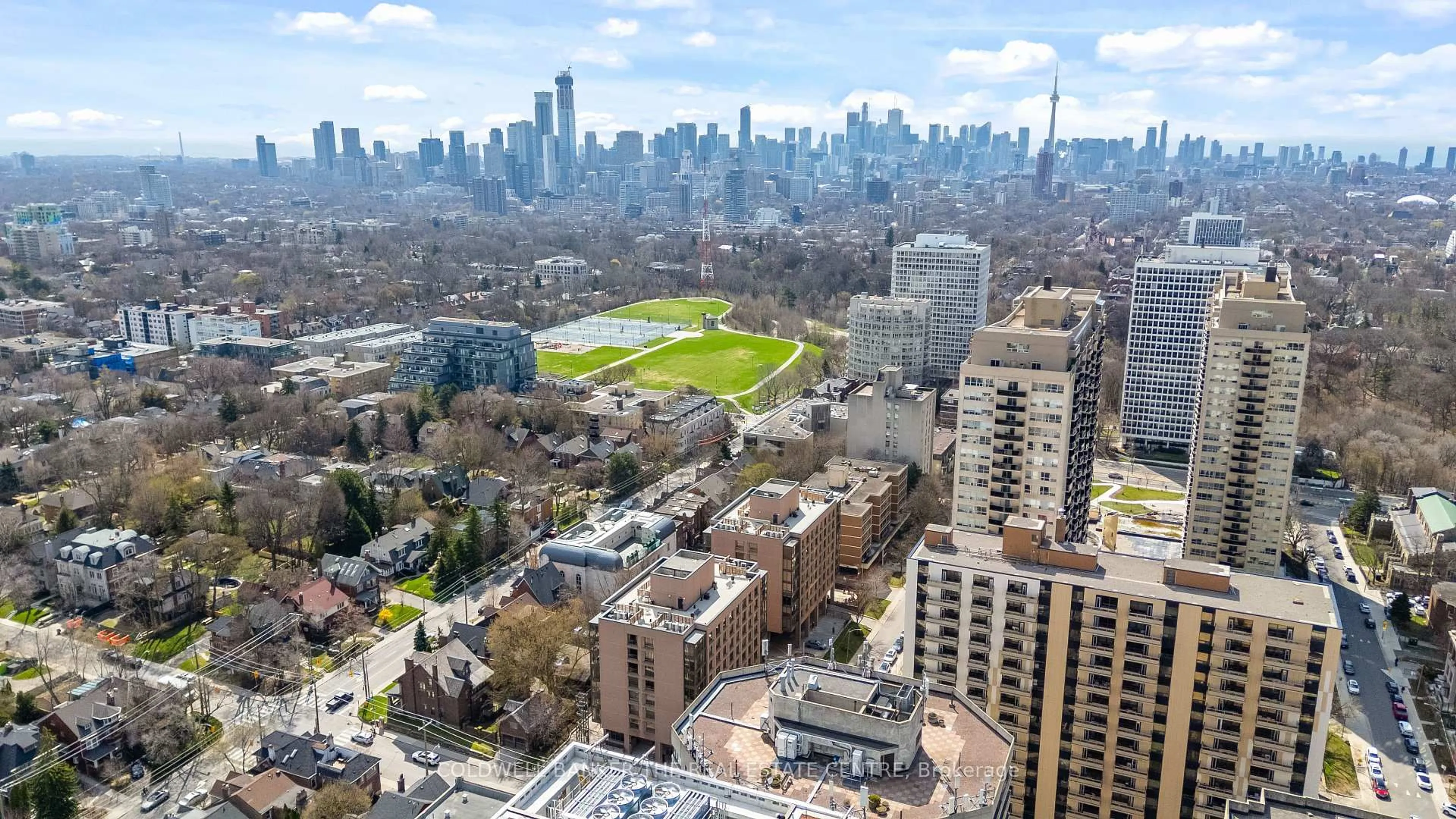 A pic from outside/outdoor area/front of a property/back of a property/a pic from drone, city buildings view from balcony for 447 Walmer Rd #206, Toronto Ontario M5P 2X9