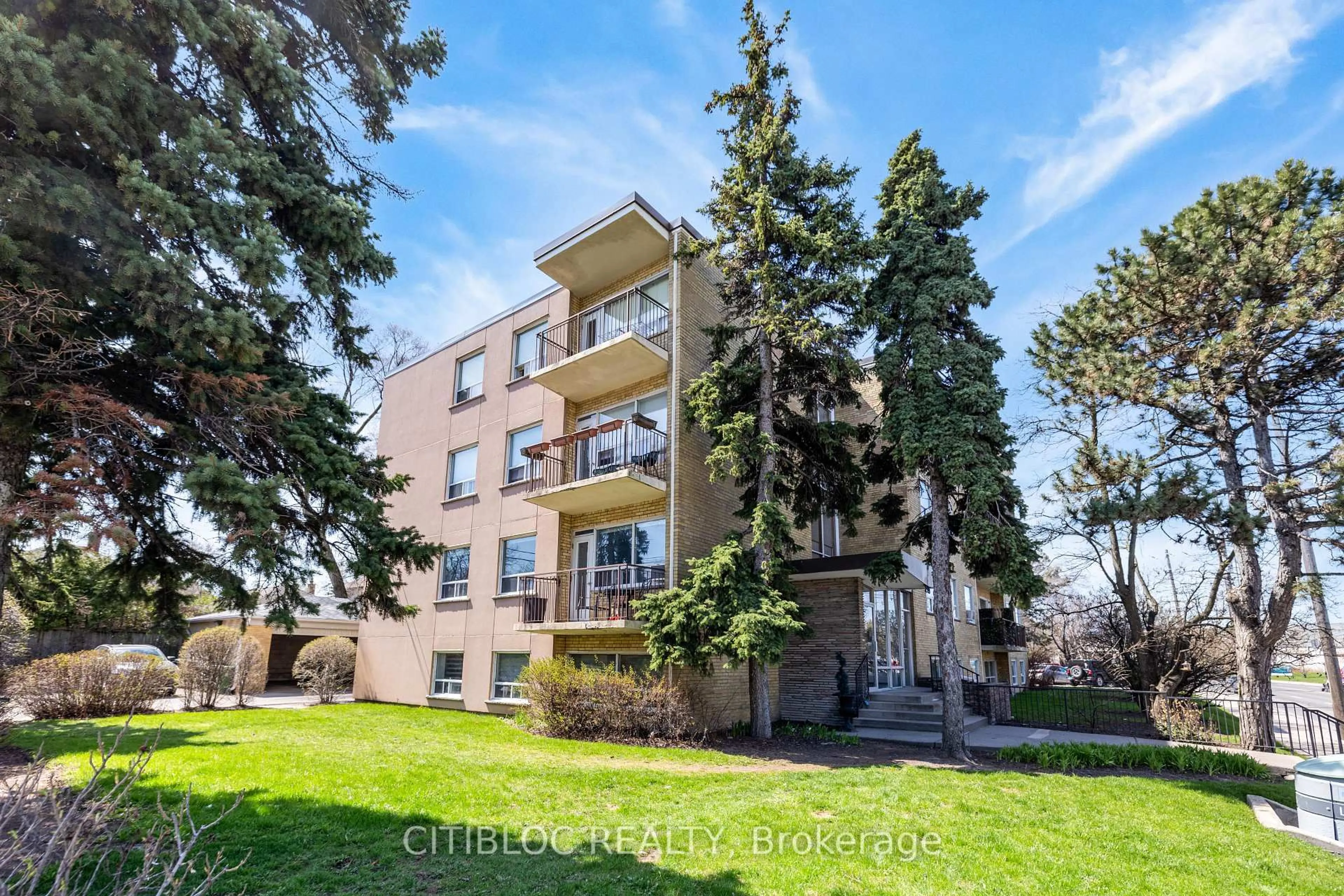 A pic from outside/outdoor area/front of a property/back of a property/a pic from drone, unknown for 219 Wilson Ave #201, Toronto Ontario M5M 3B2