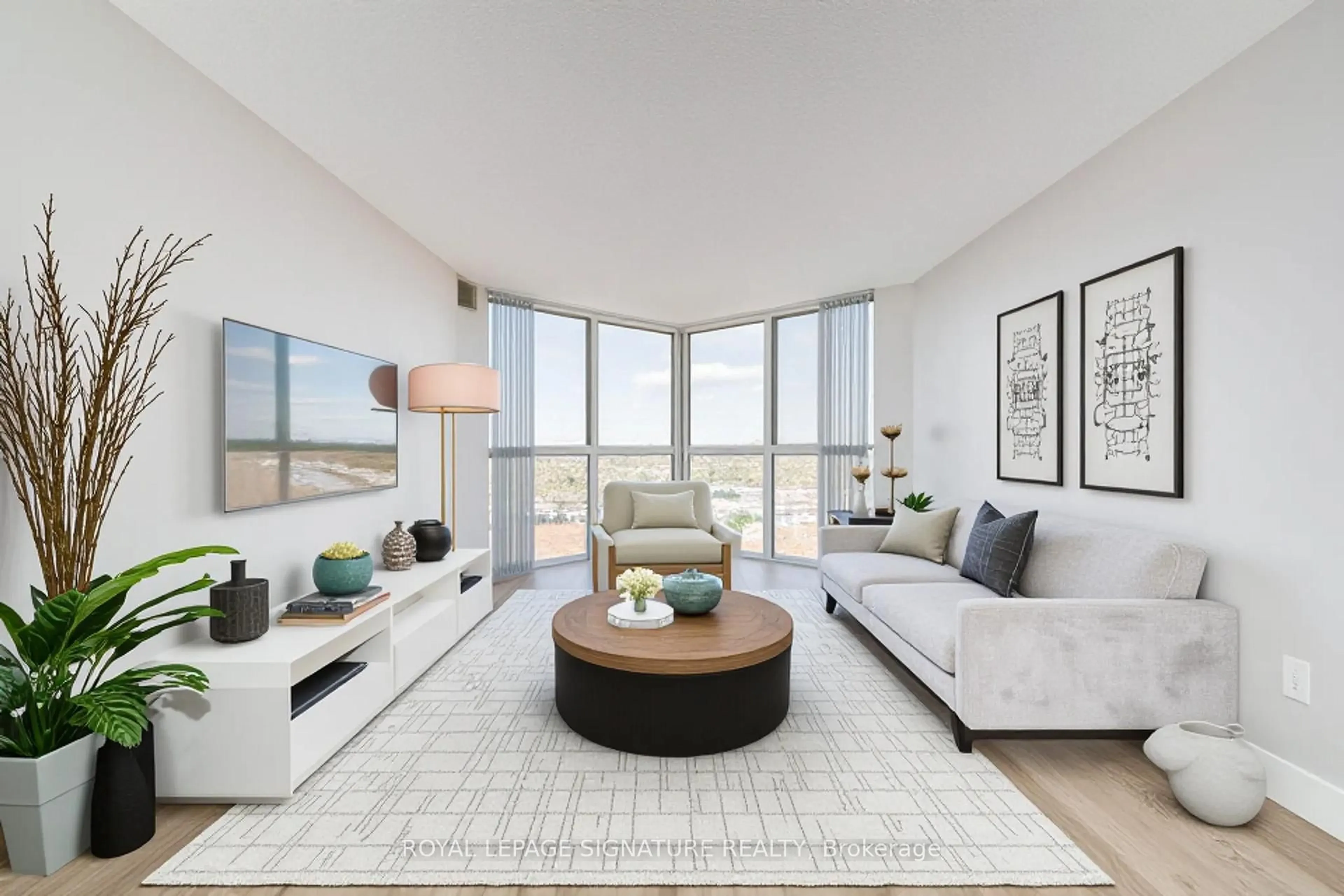 Living room with furniture, unknown for 7 Concorde Pl #2812, Toronto Ontario M3C 3N4