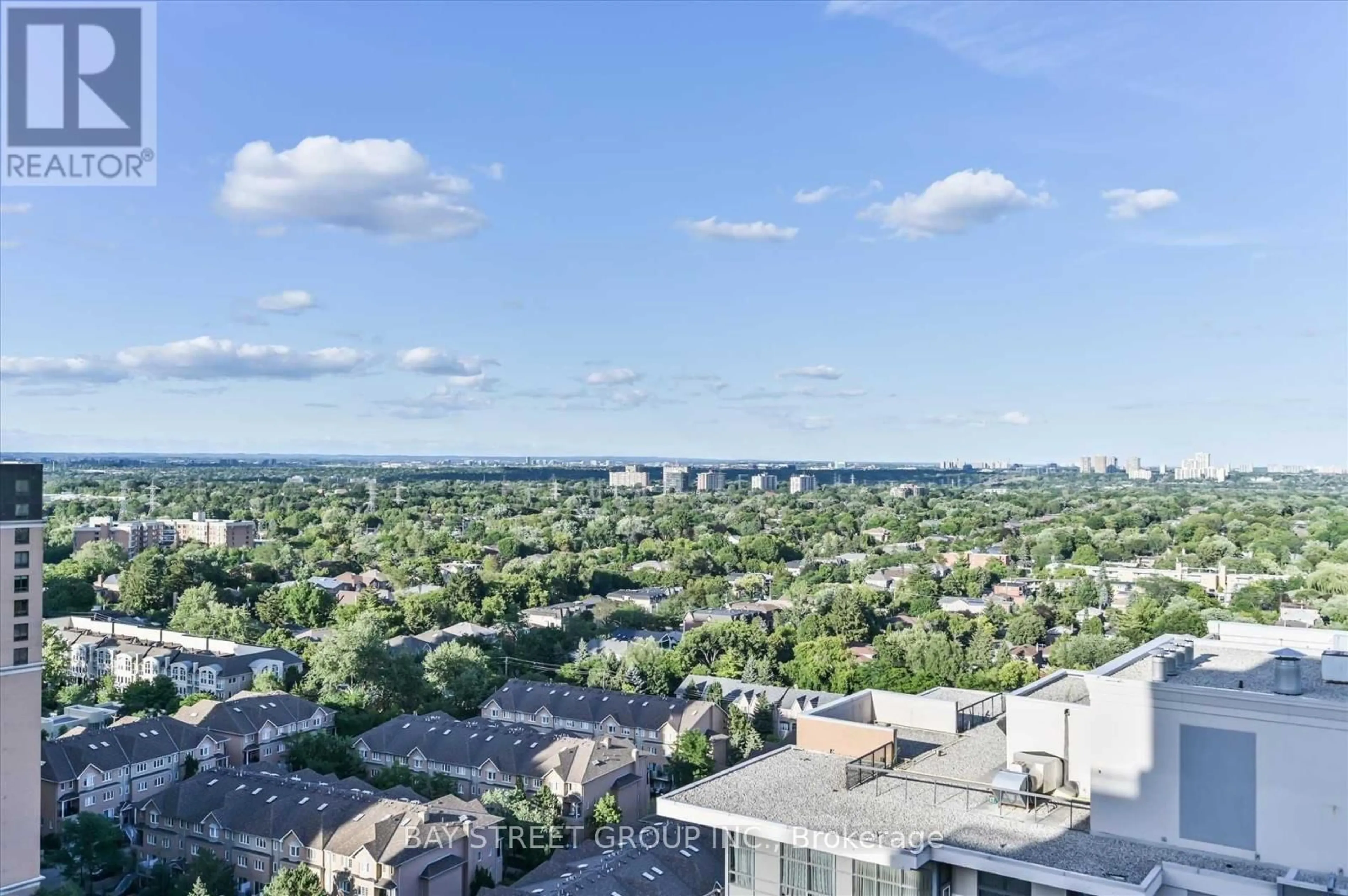 A pic from outside/outdoor area/front of a property/back of a property/a pic from drone, city buildings view from balcony for 15 Northtown Way #2321, Toronto Ontario M2N 7A2