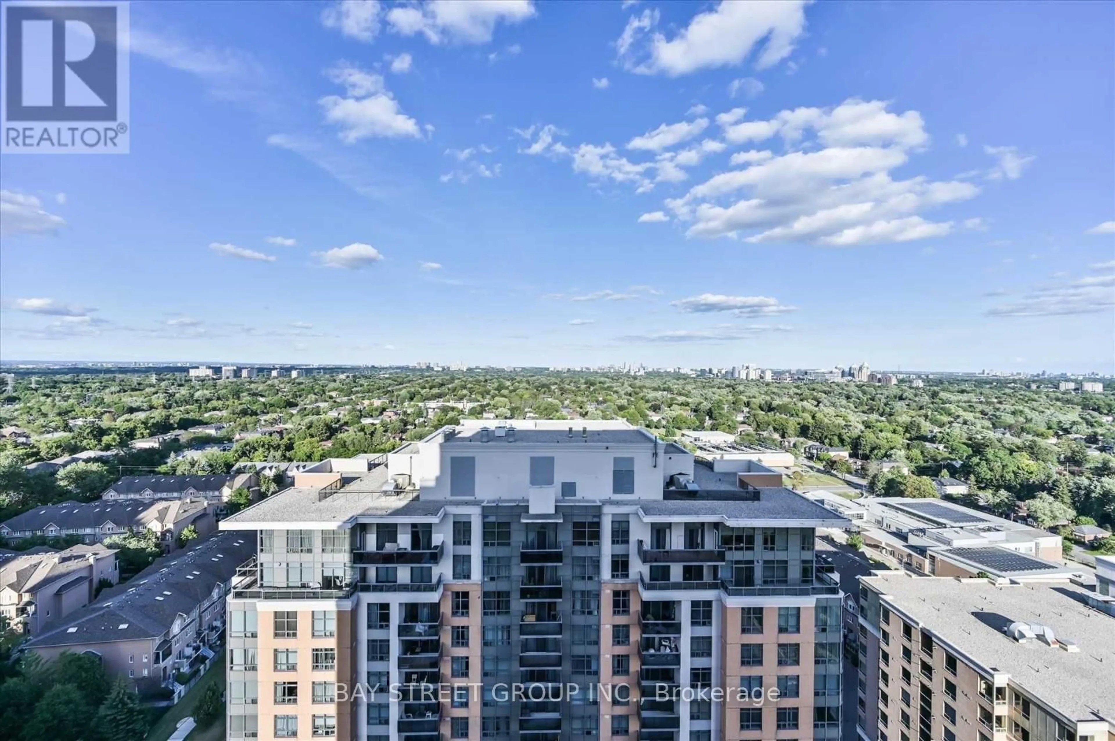 A pic from outside/outdoor area/front of a property/back of a property/a pic from drone, city buildings view from balcony for 15 Northtown Way #2321, Toronto Ontario M2N 7A2