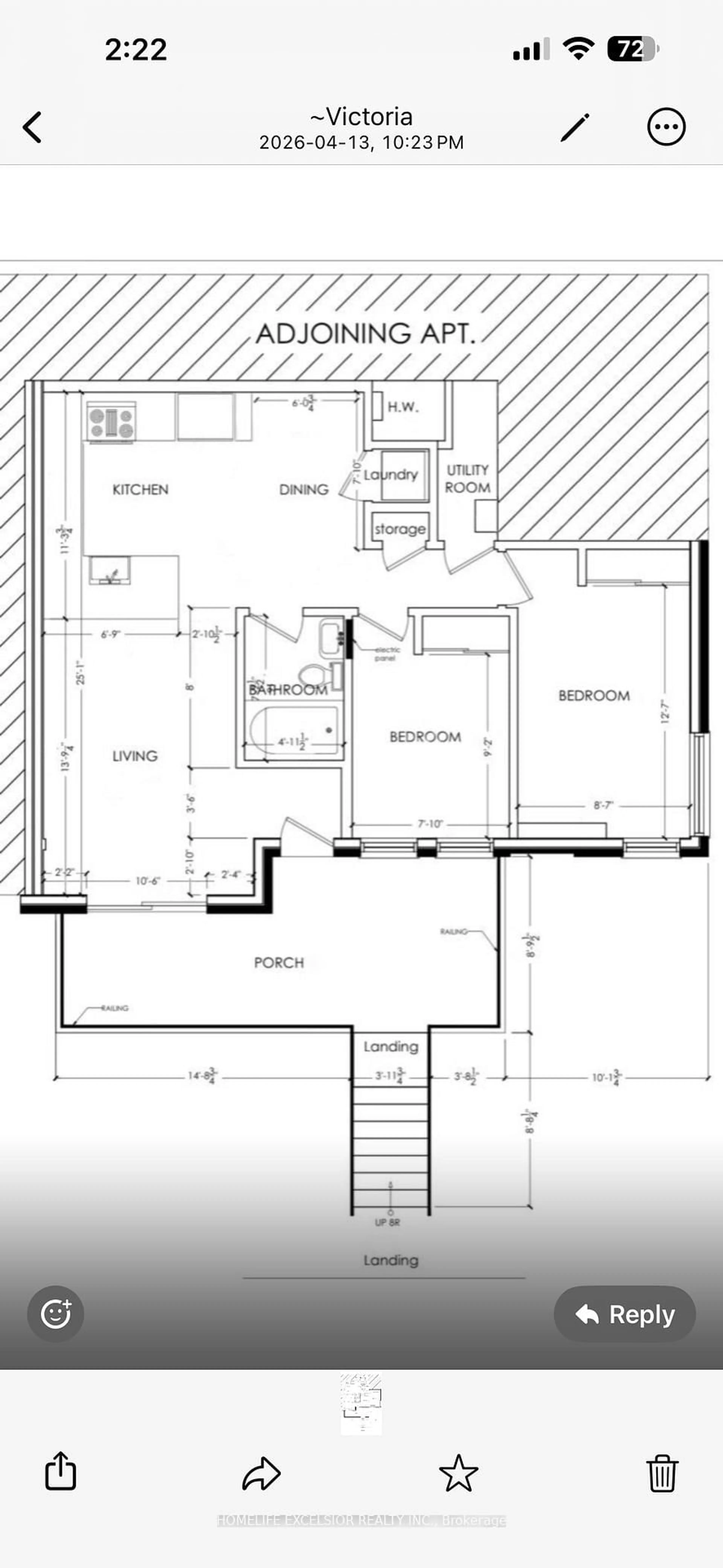 Floor plan for 1837 Eglinton Ave #226, Toronto Ontario M4A 2Y4