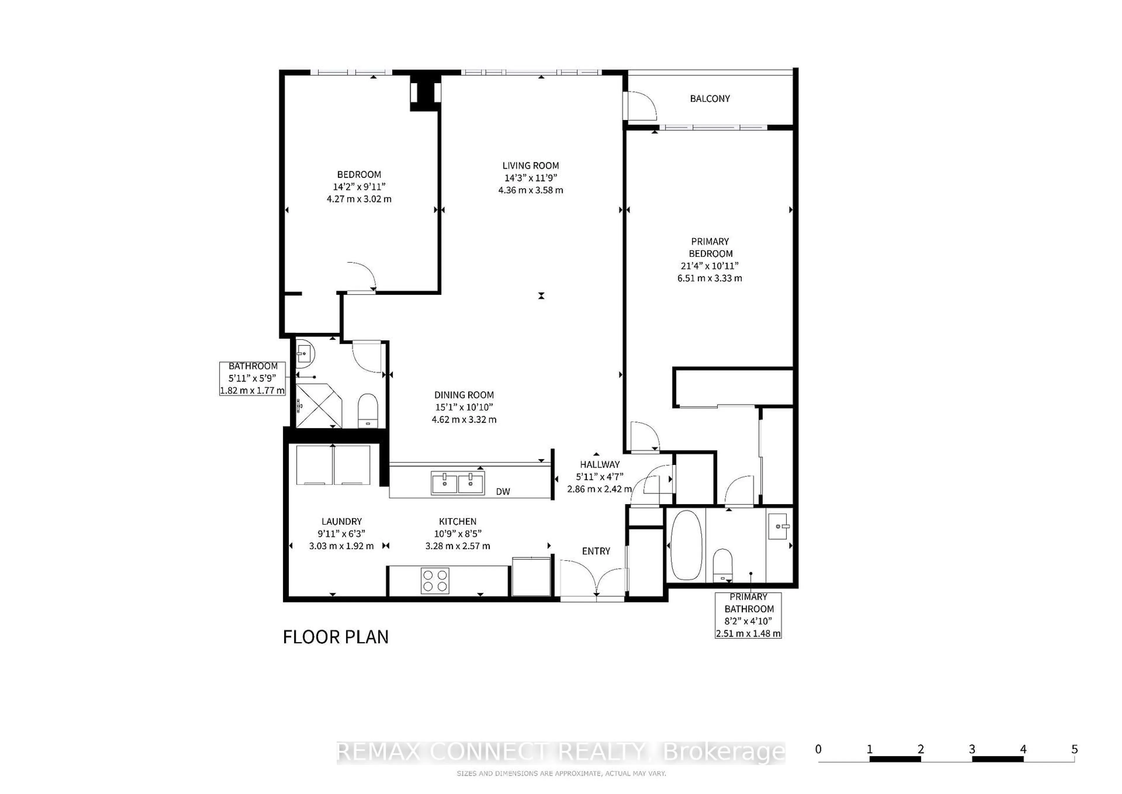 Floor plan for 100 Upper Madison Ave #2406, Toronto Ontario M2N 6M4