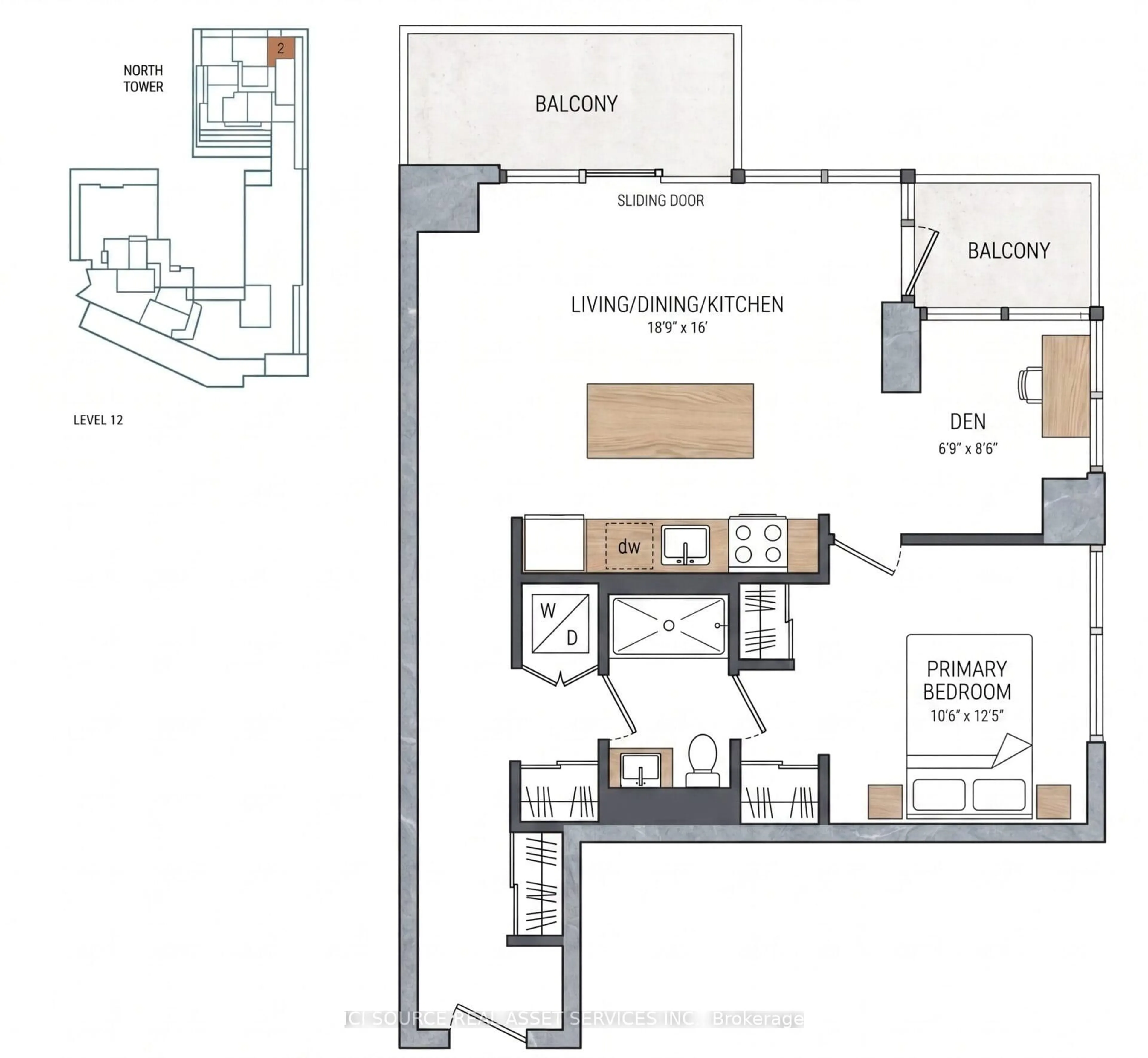 Floor plan for 116 George St #N1202, Toronto Ontario M8V 2S4