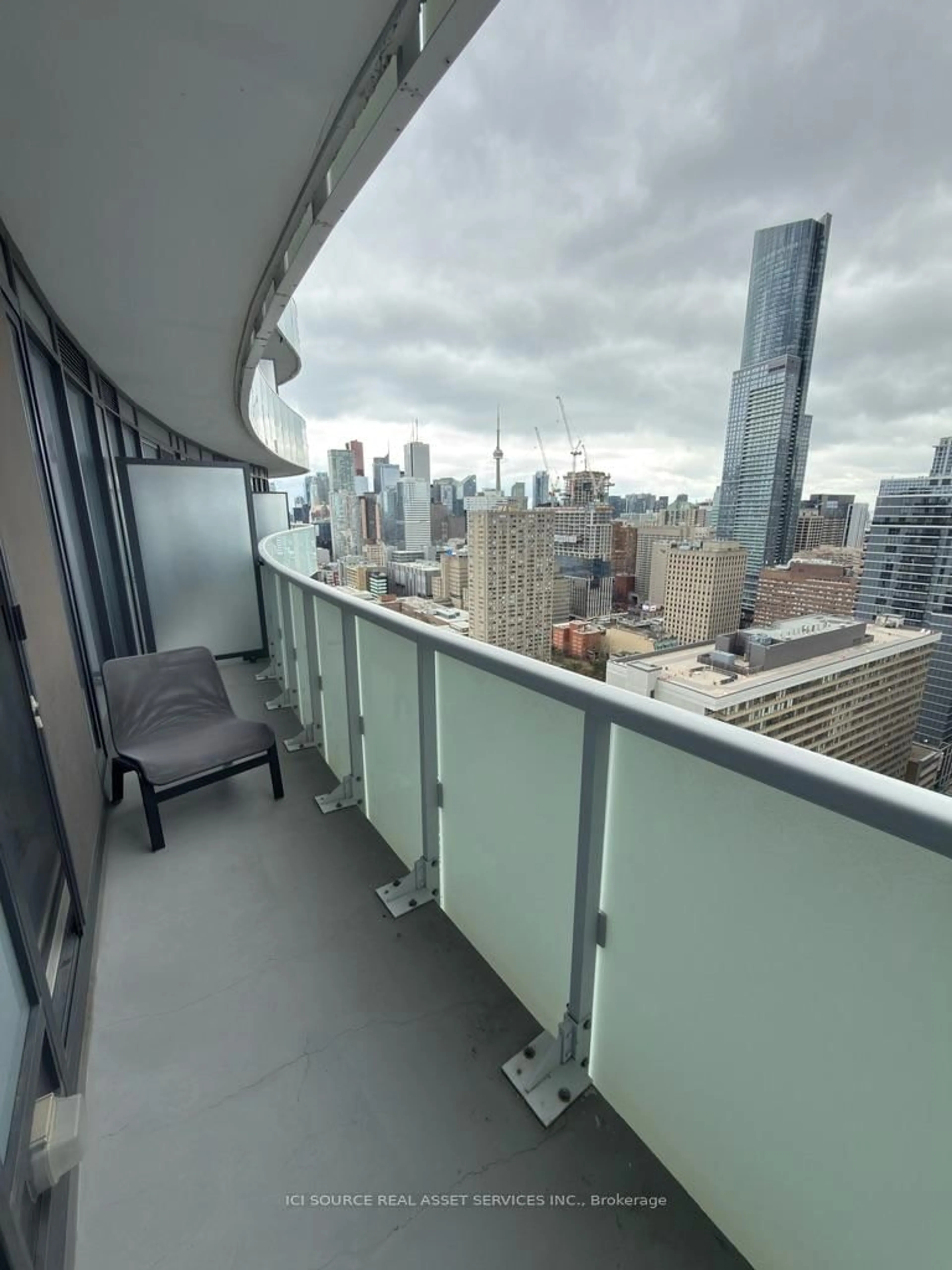 Balcony in the apartment, city buildings view from balcony for 403 Church St #2904, Toronto Ontario M4Y 0C9