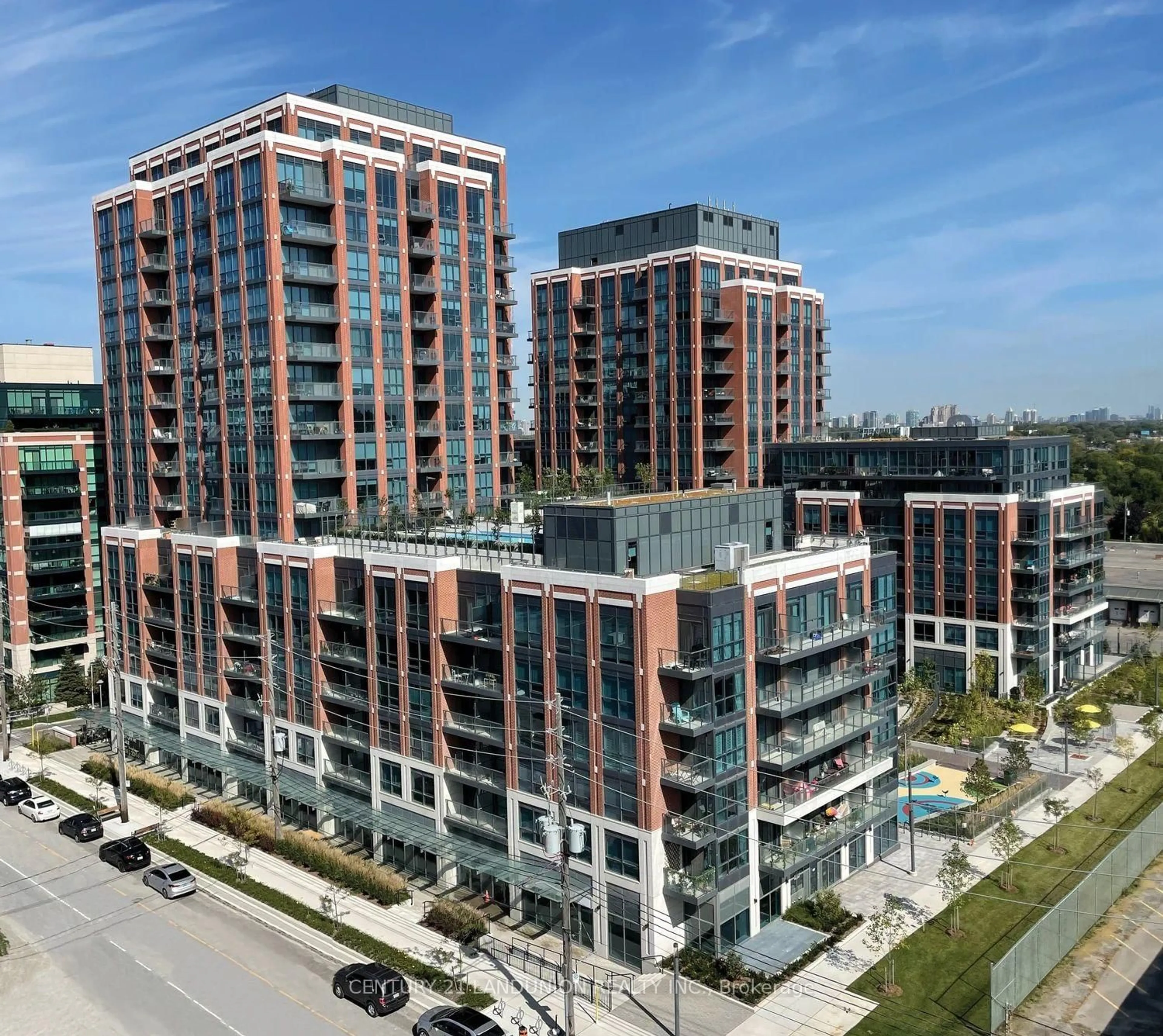 A pic from outside/outdoor area/front of a property/back of a property/a pic from drone, city buildings view from balcony for 31 Tippett Rd #252, Toronto Ontario M3H 0C8