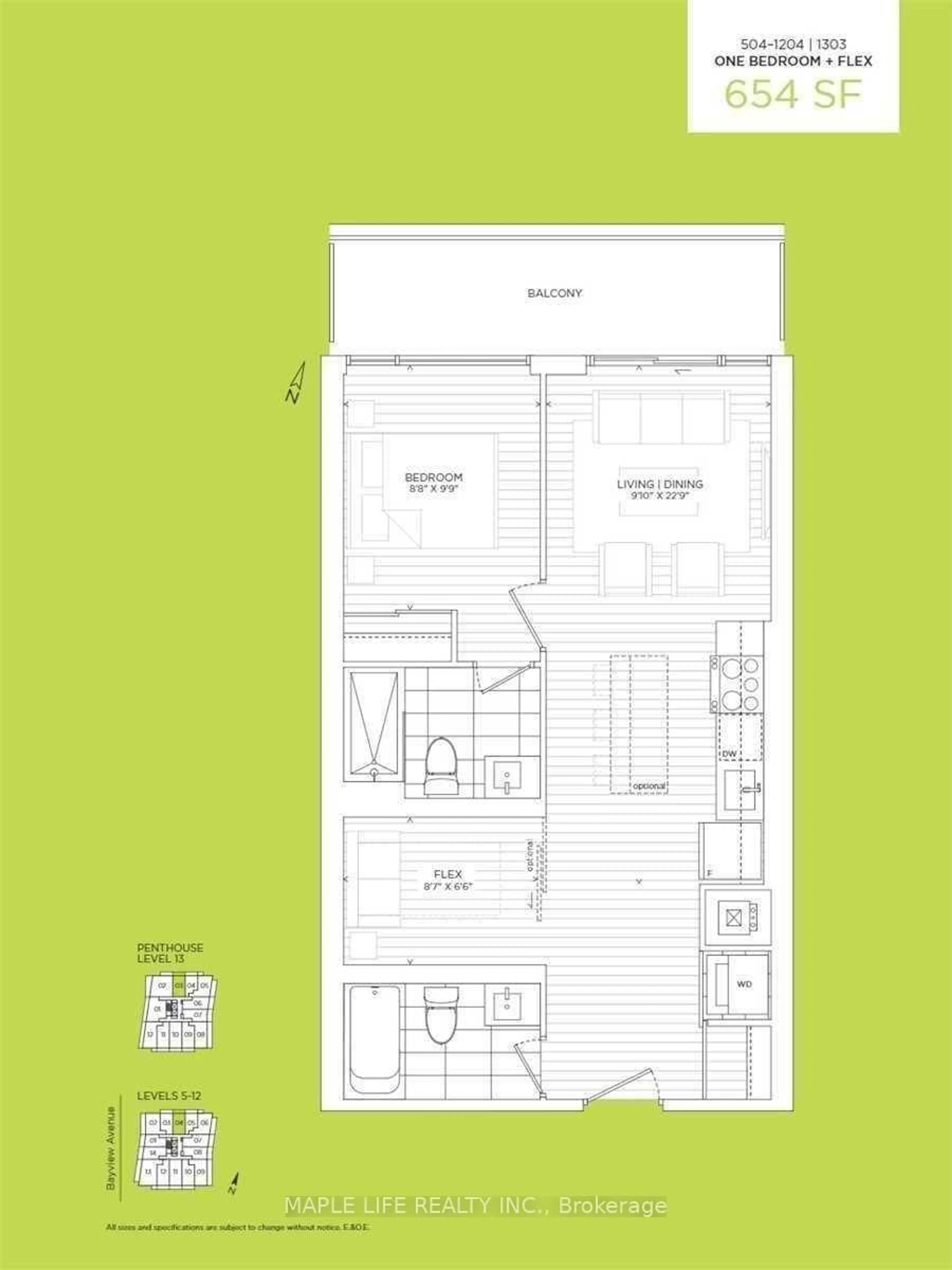 Floor plan for 3237 Bayview Ave #804, Toronto Ontario M2K 2J7