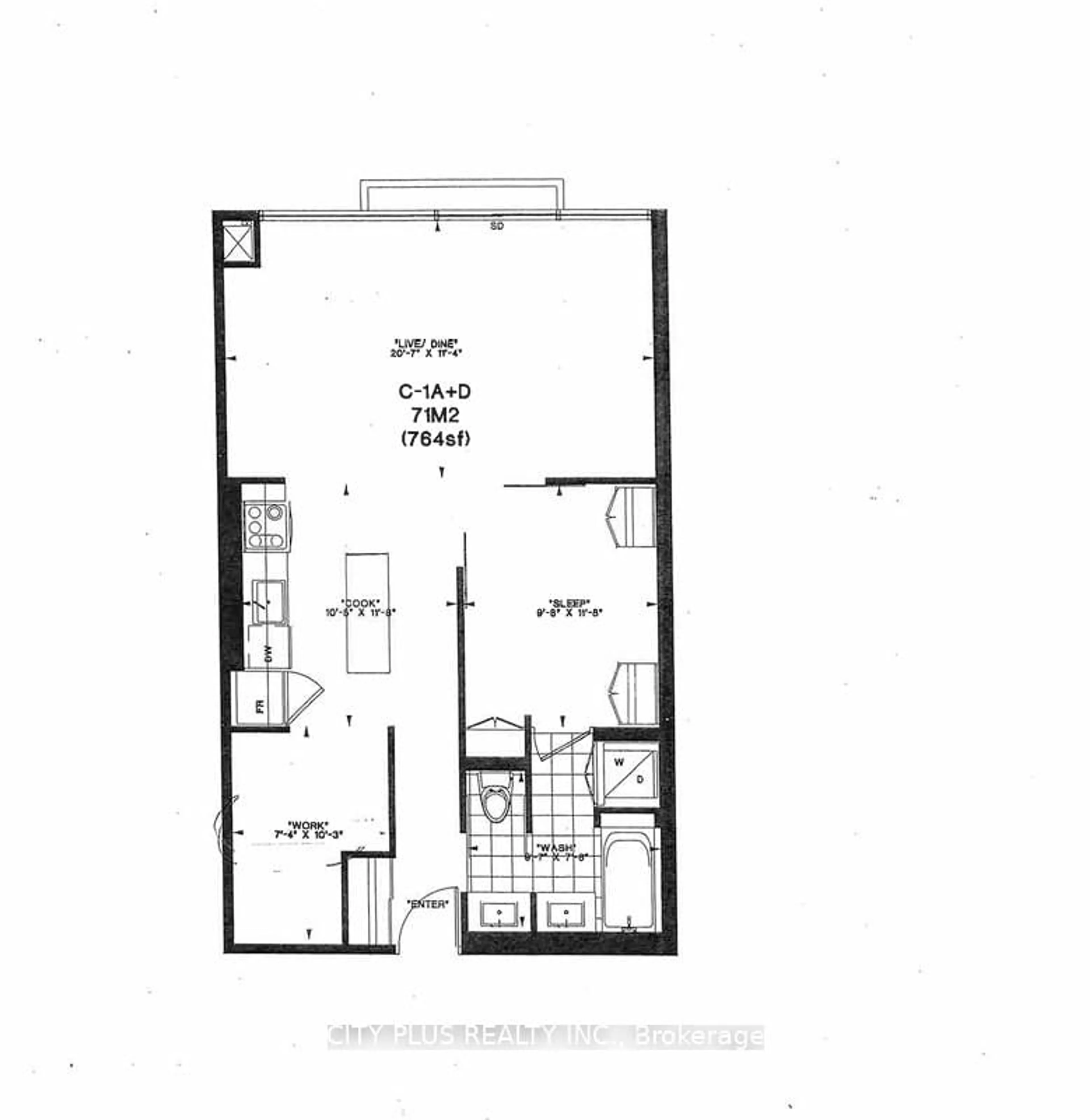 Floor plan for 112 George St #S304, Toronto Ontario M5A 2M5