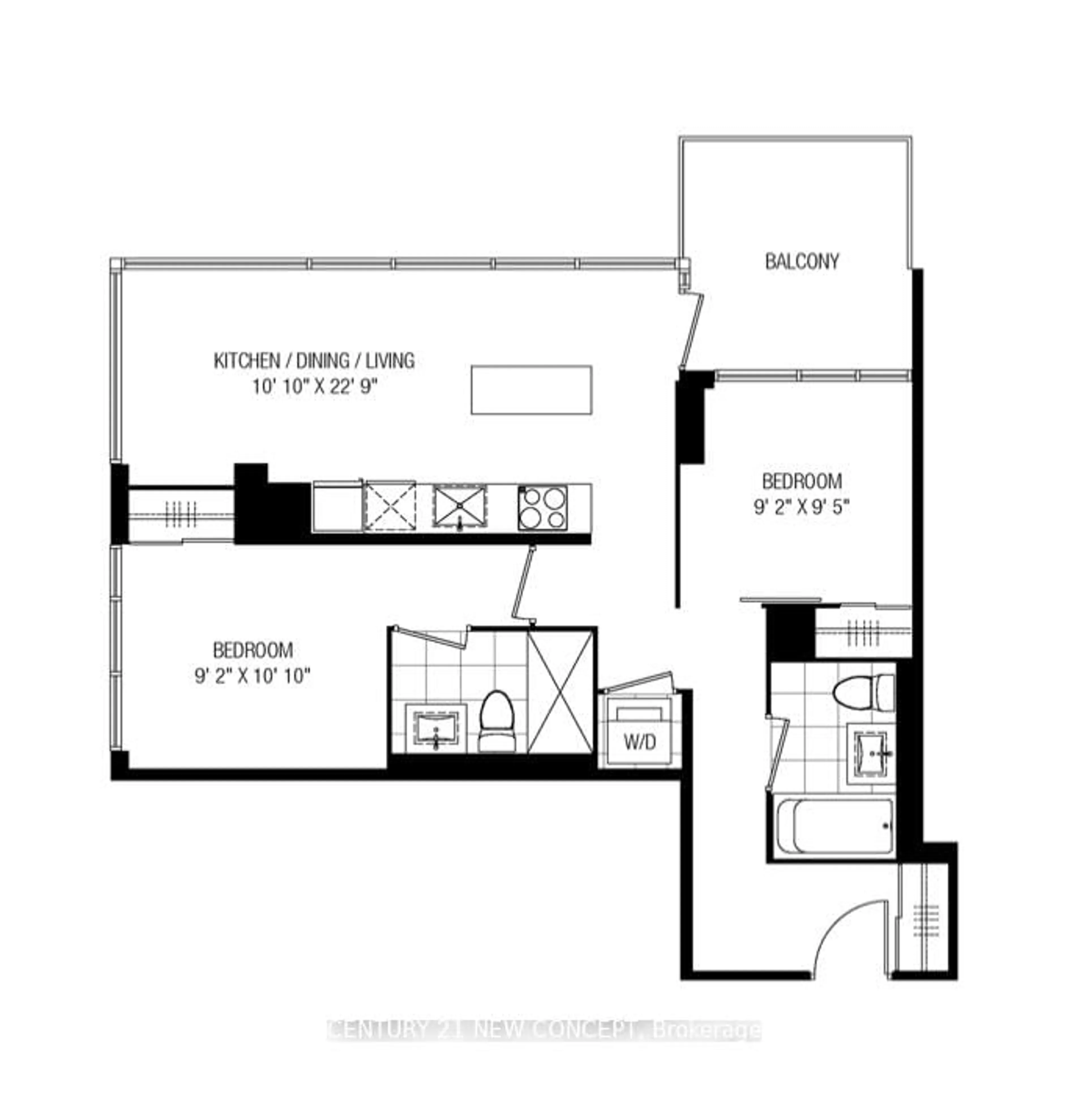 Floor plan for 30 Nelson St #1104, Toronto Ontario M5V 0H5