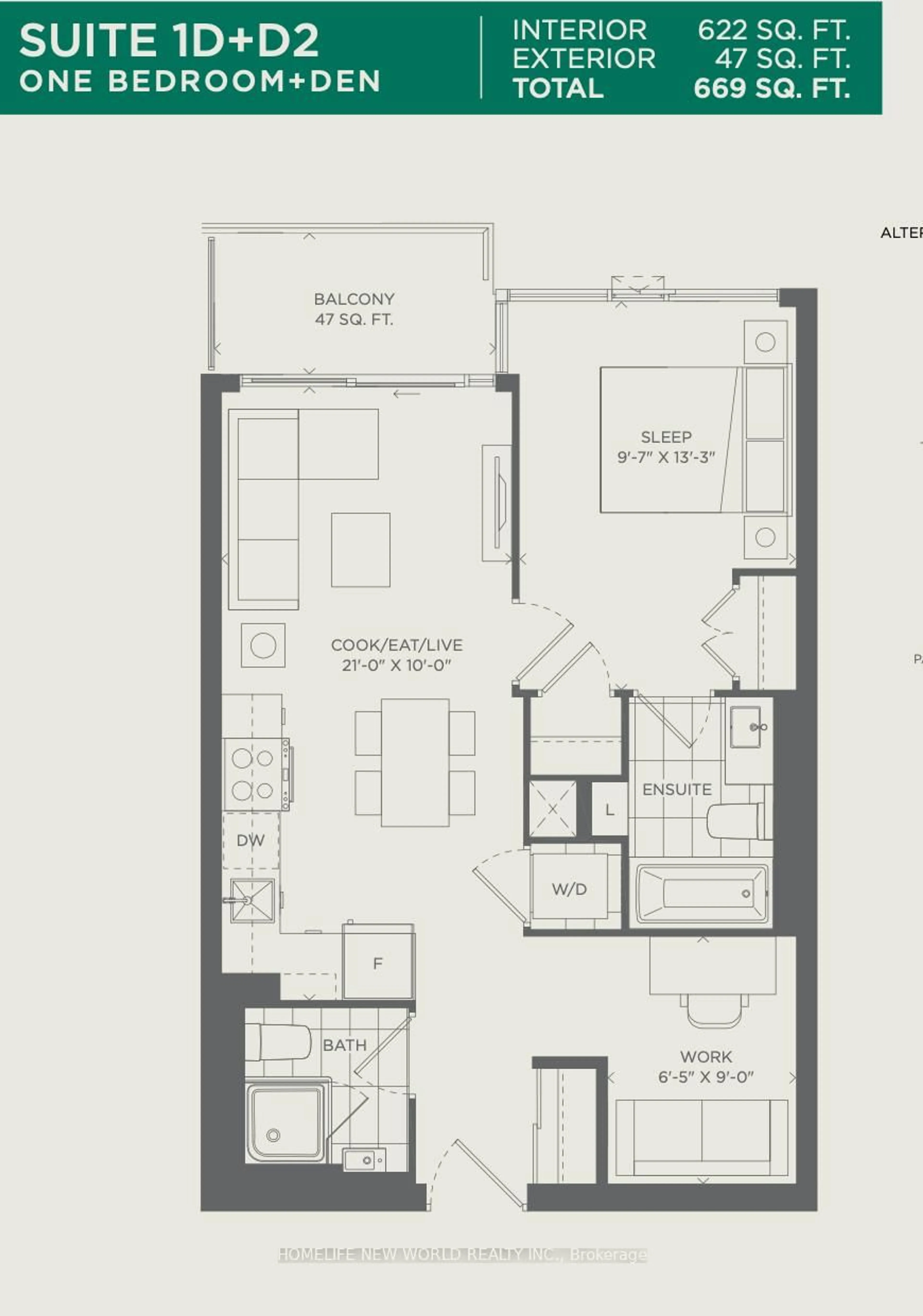 Floor plan for 10 Deerlick Crt #613, Toronto Ontario M3A 0A7