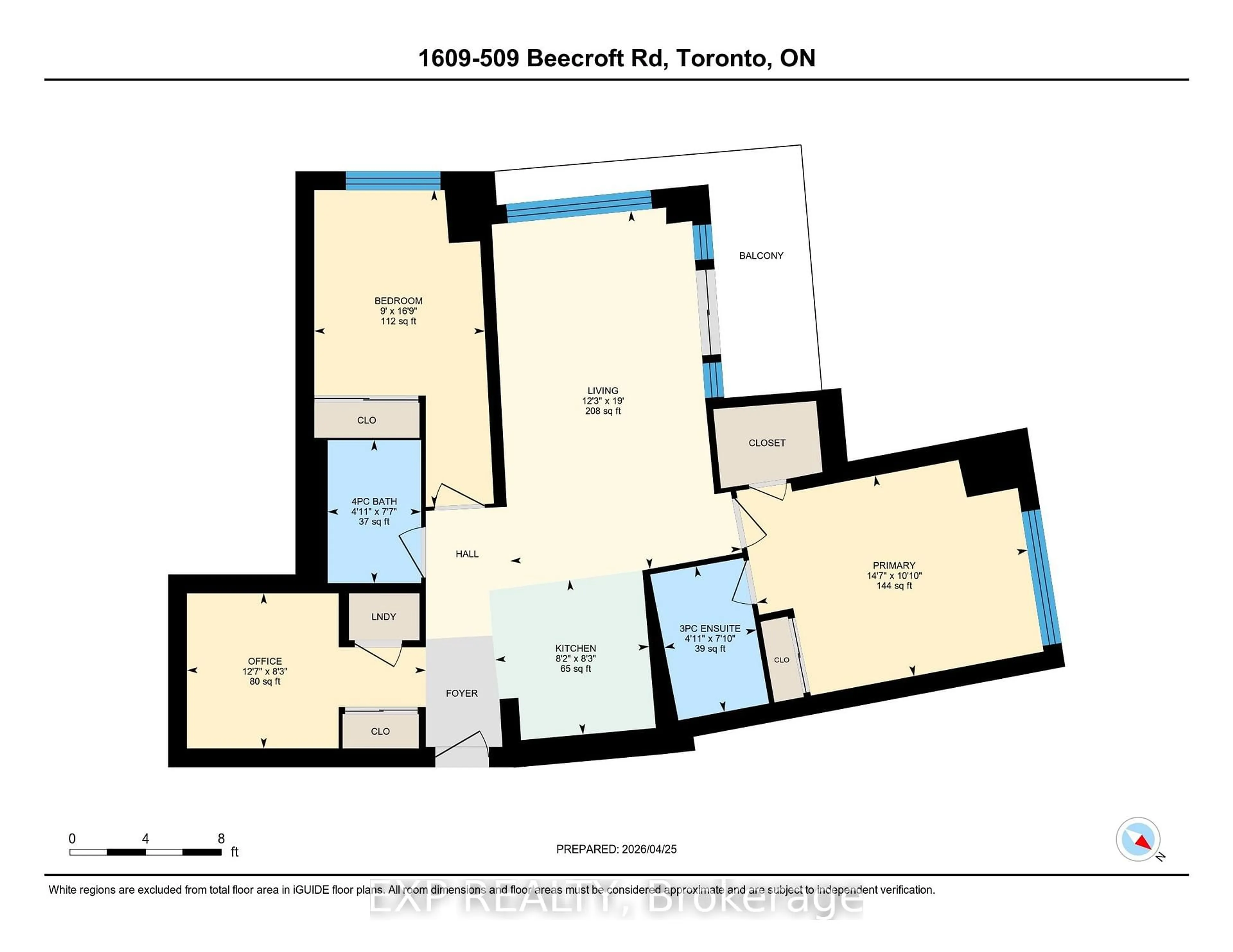 Floor plan for 509 Beecroft Rd #1609, Toronto Ontario M2N 0A3