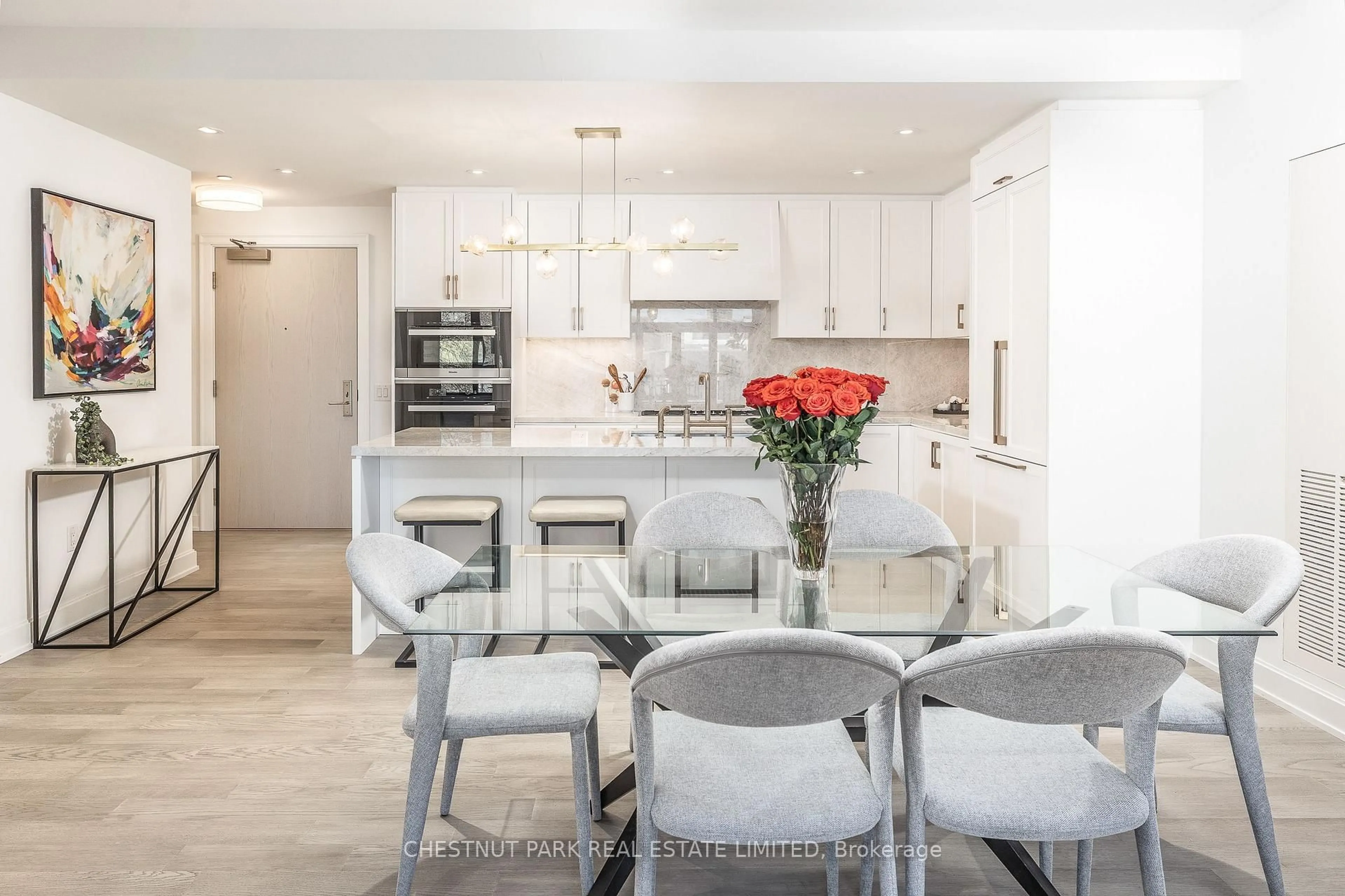 Contemporary kitchen, ceramic/tile floor for 1 Strathgowan Ave #408, Toronto Ontario M4N 0B3