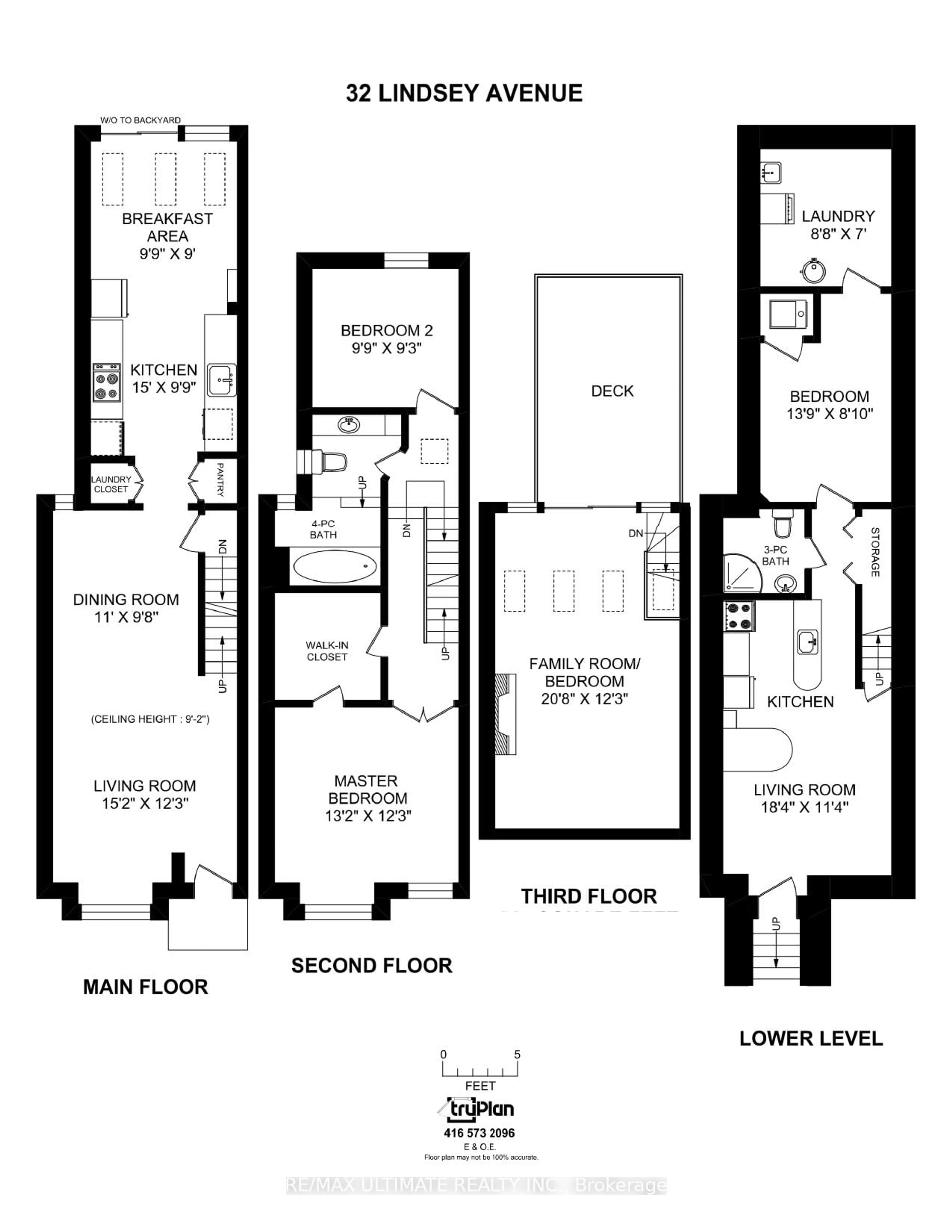 Floor plan for 32 Lindsey Ave, Toronto Ontario M6H 1E1