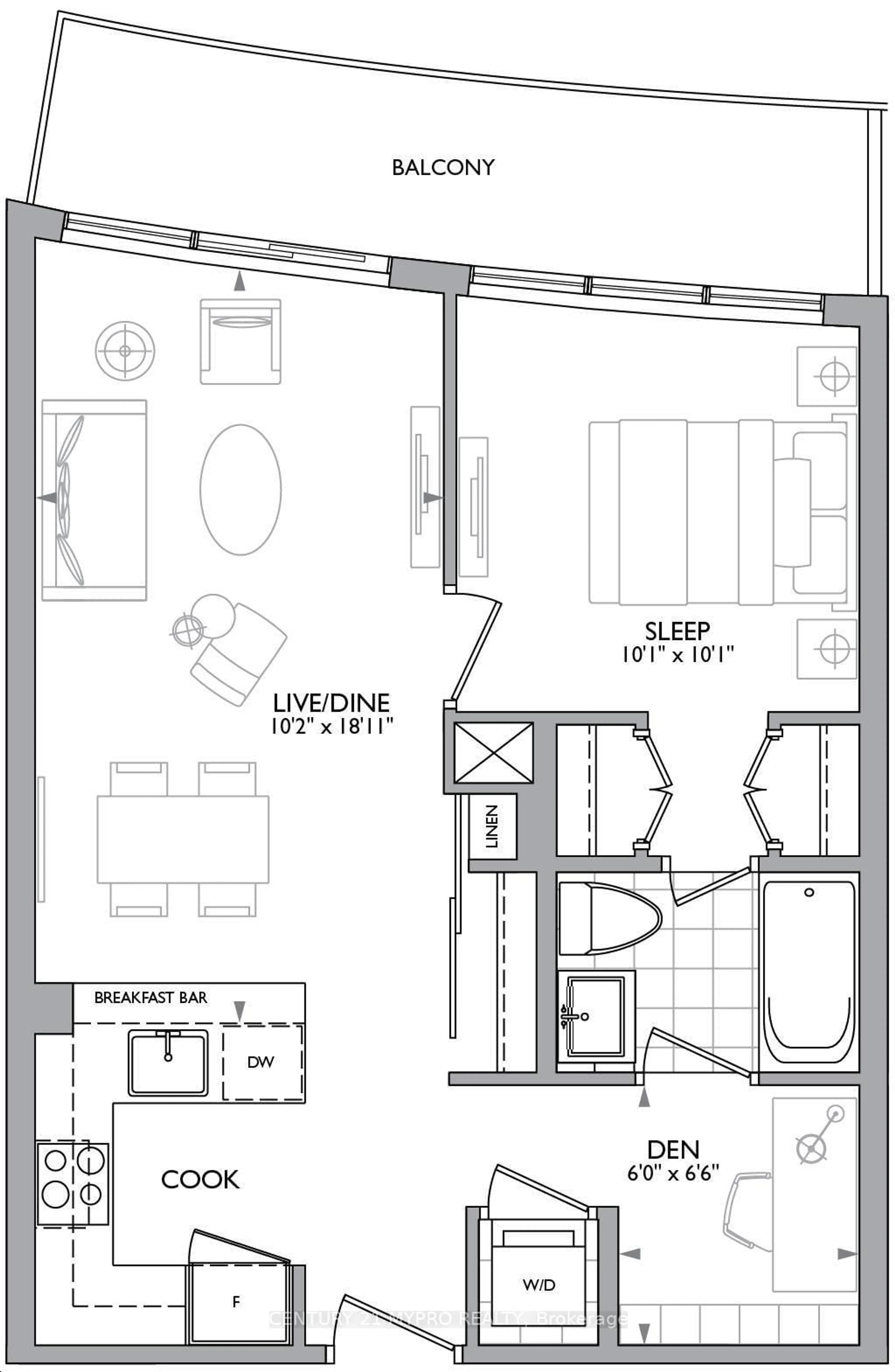 Floor plan for 89 Dunfield Ave #2803, Toronto Ontario M4S 0A4
