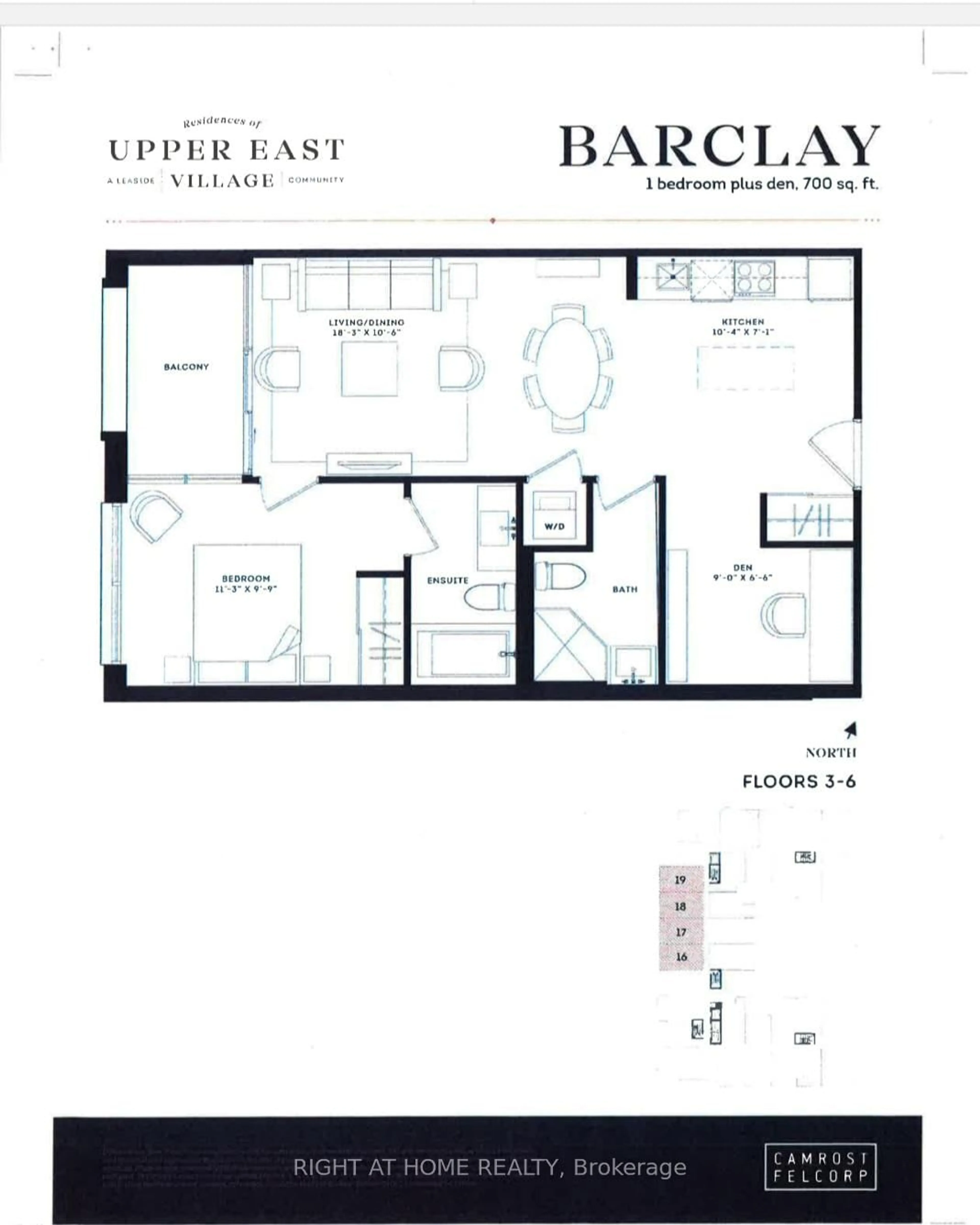 Floor plan for 33 Frederick Todd Way #319, Toronto Ontario M4G 0C9