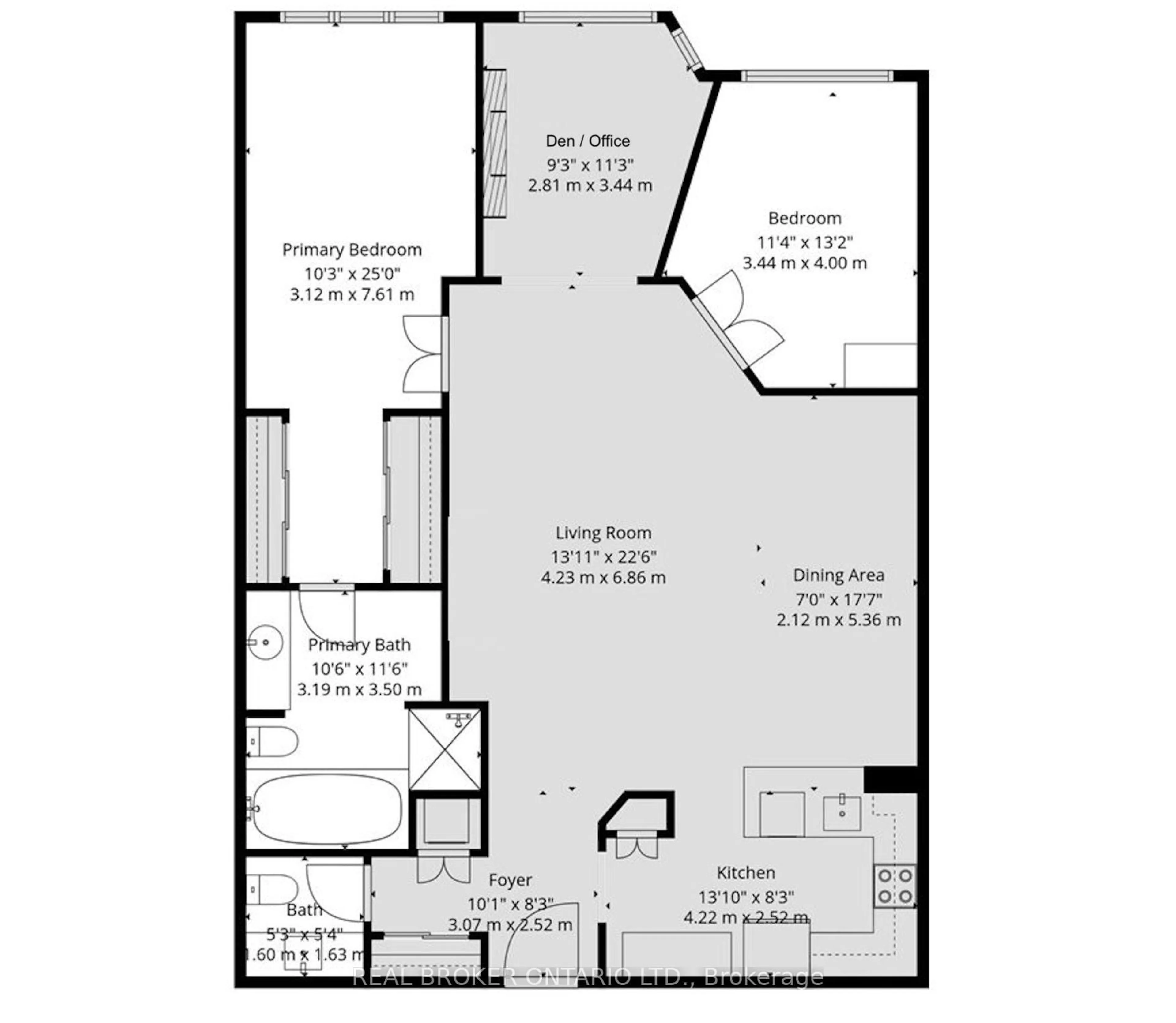 Floor plan for 130 Carlton St #602, Toronto Ontario M5A 4K3