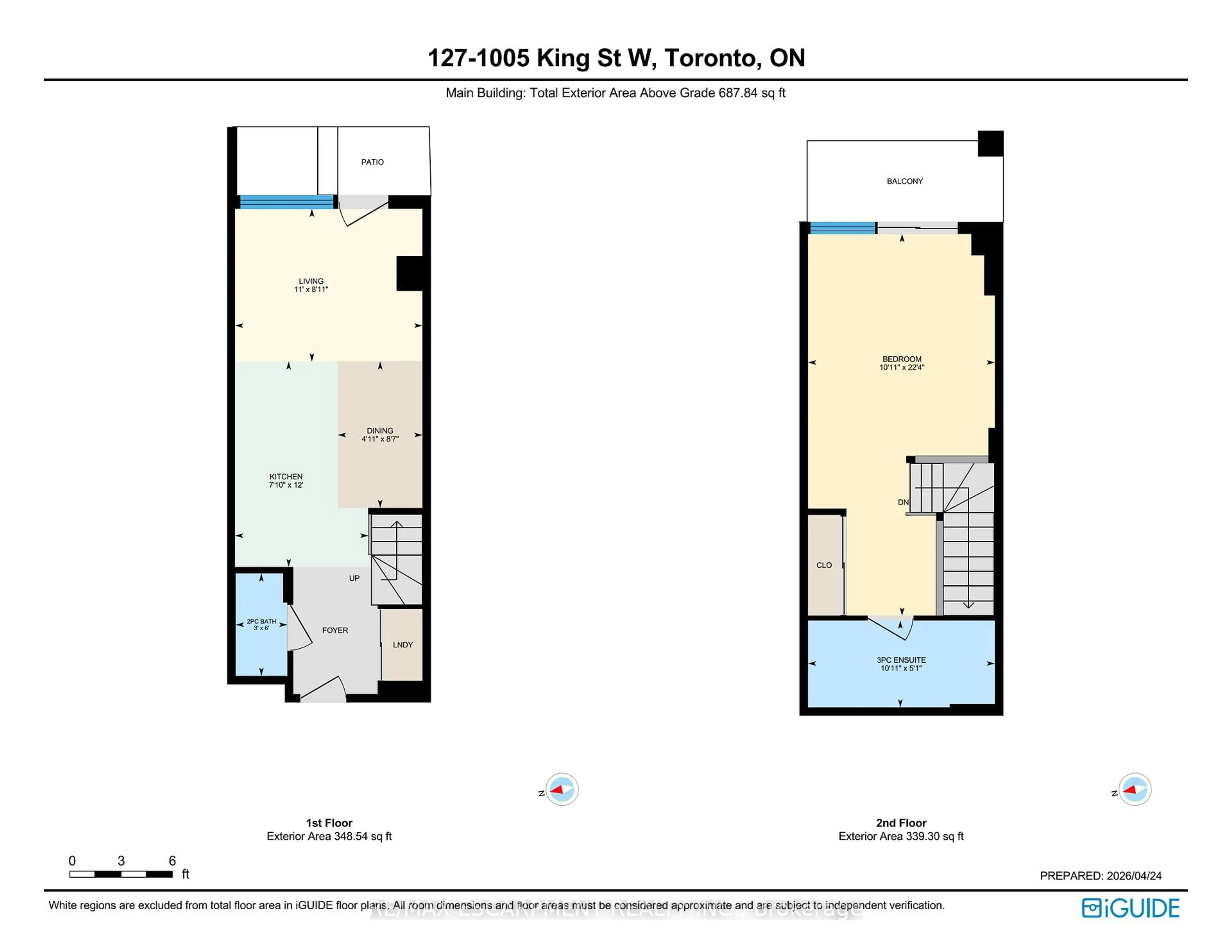Floor plan for 1005 King St #127, Toronto Ontario M6K 3M8