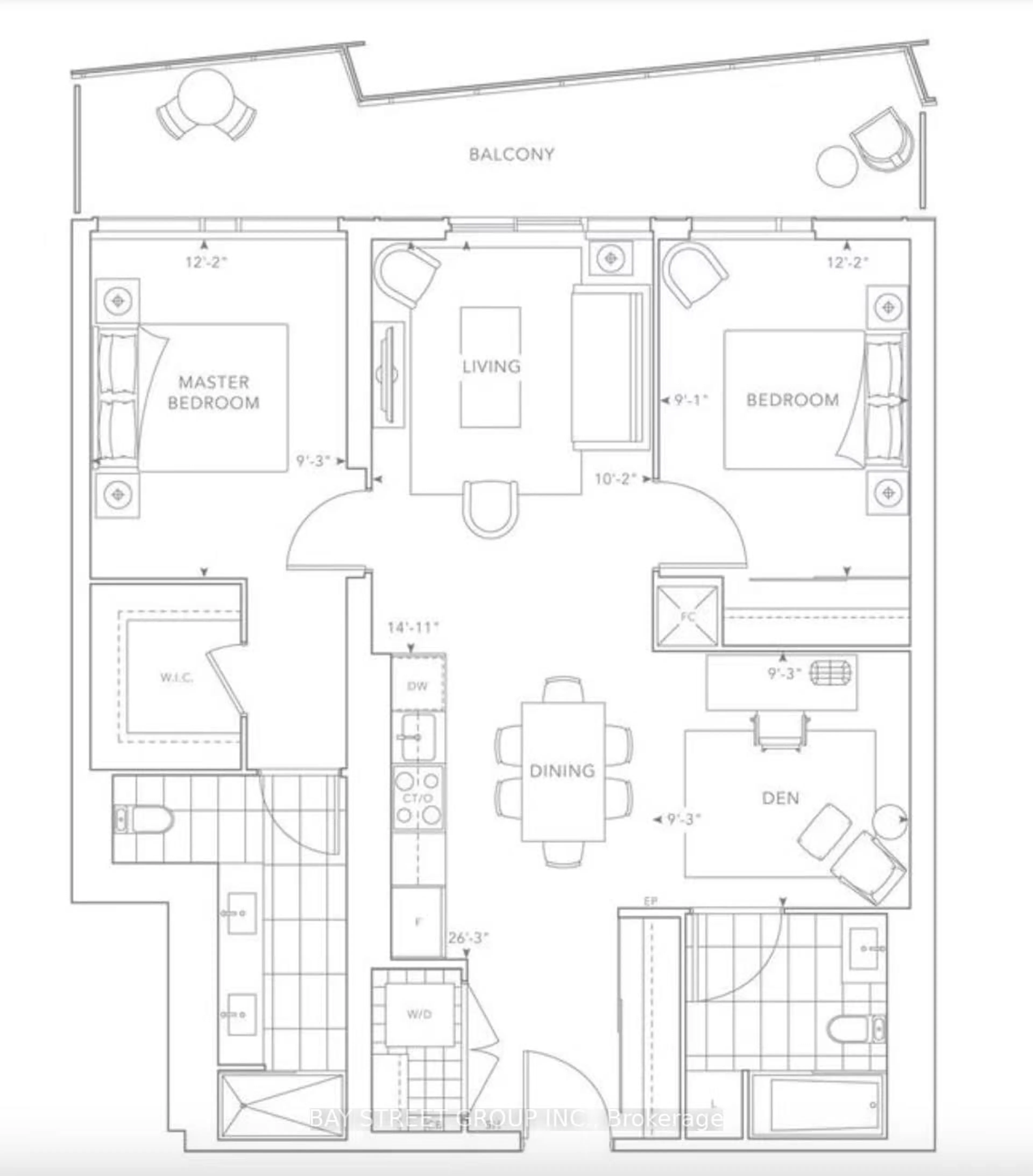 Floor plan for 480 Front St #801, Toronto Ontario M5V 0V5