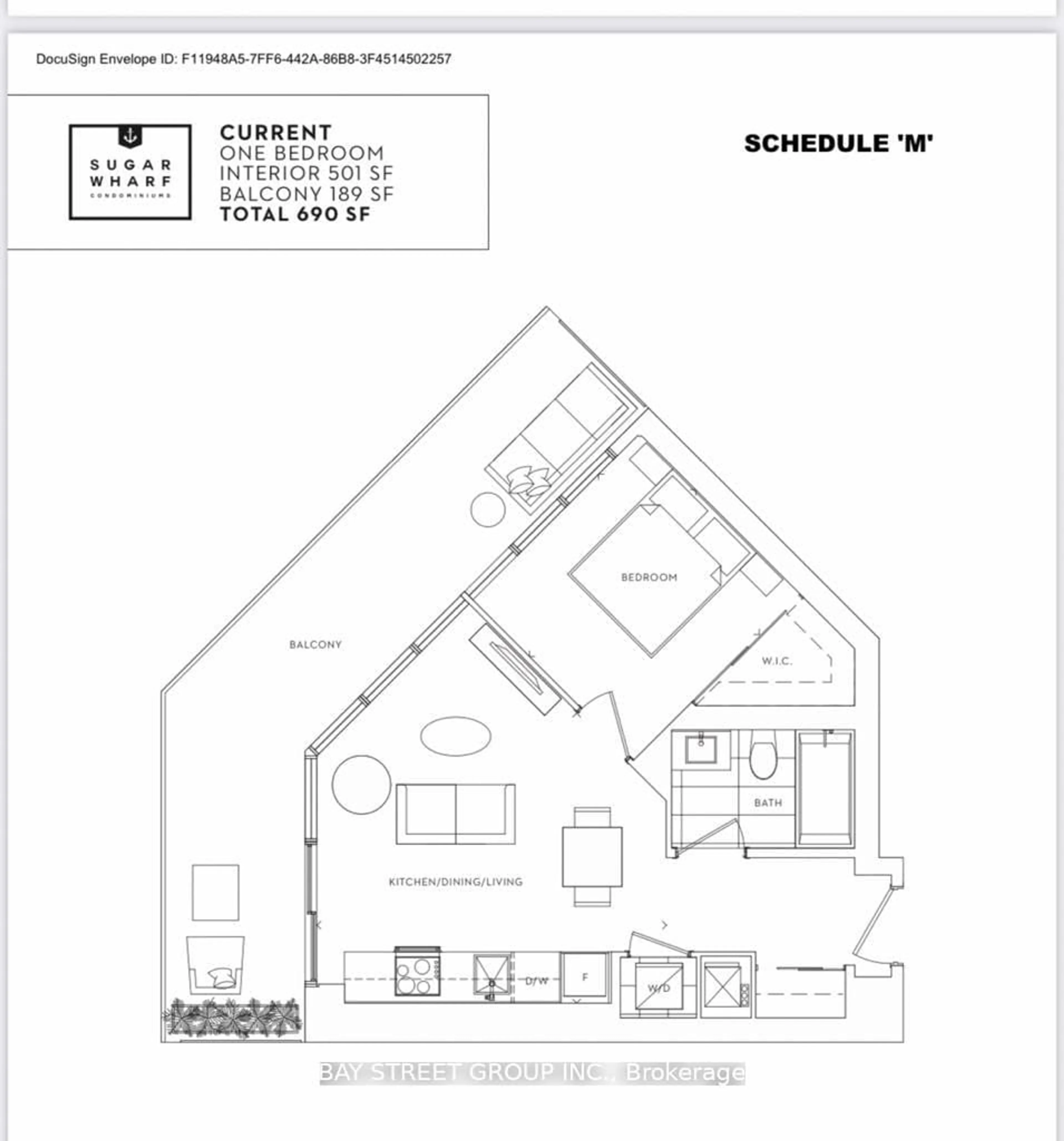 Floor plan for 138 Downes St #4909, Toronto Ontario M5E 0E4