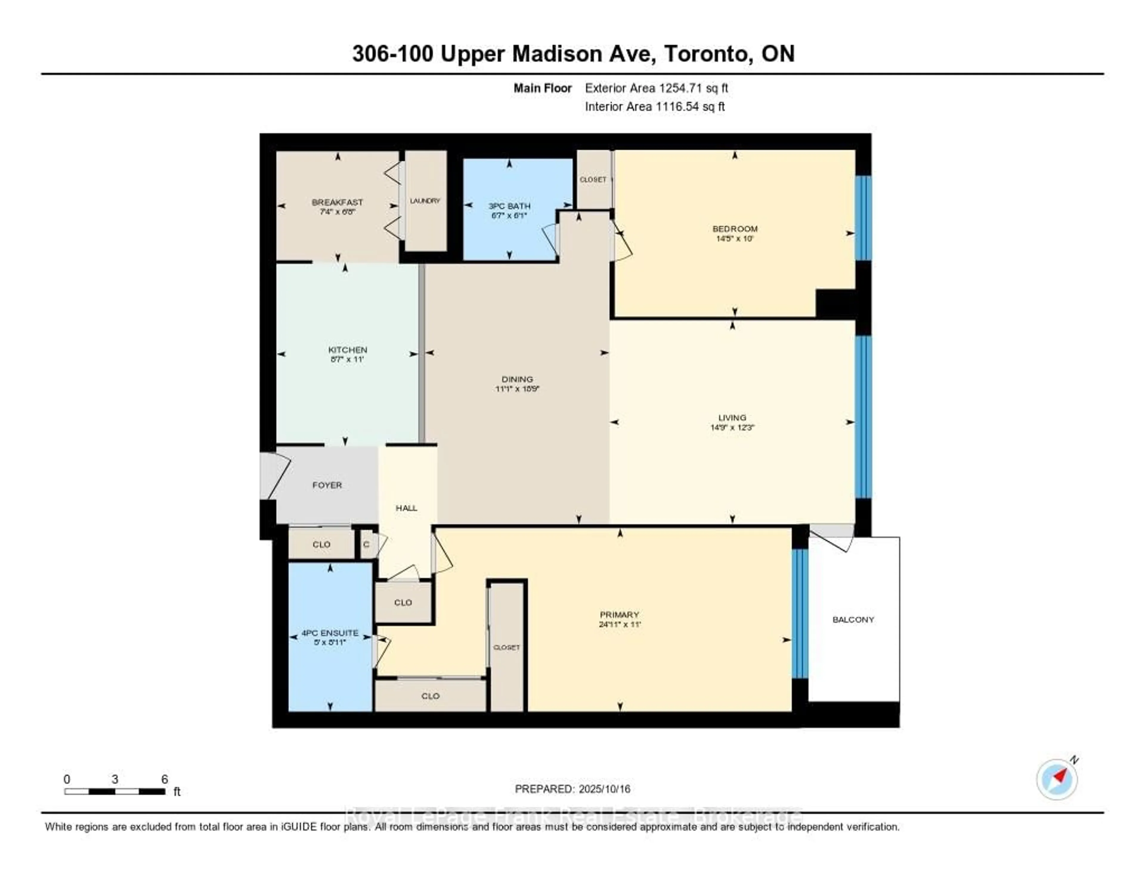 Floor plan for 100 Upper Madison Ave #306, Toronto Ontario M2N 6M4