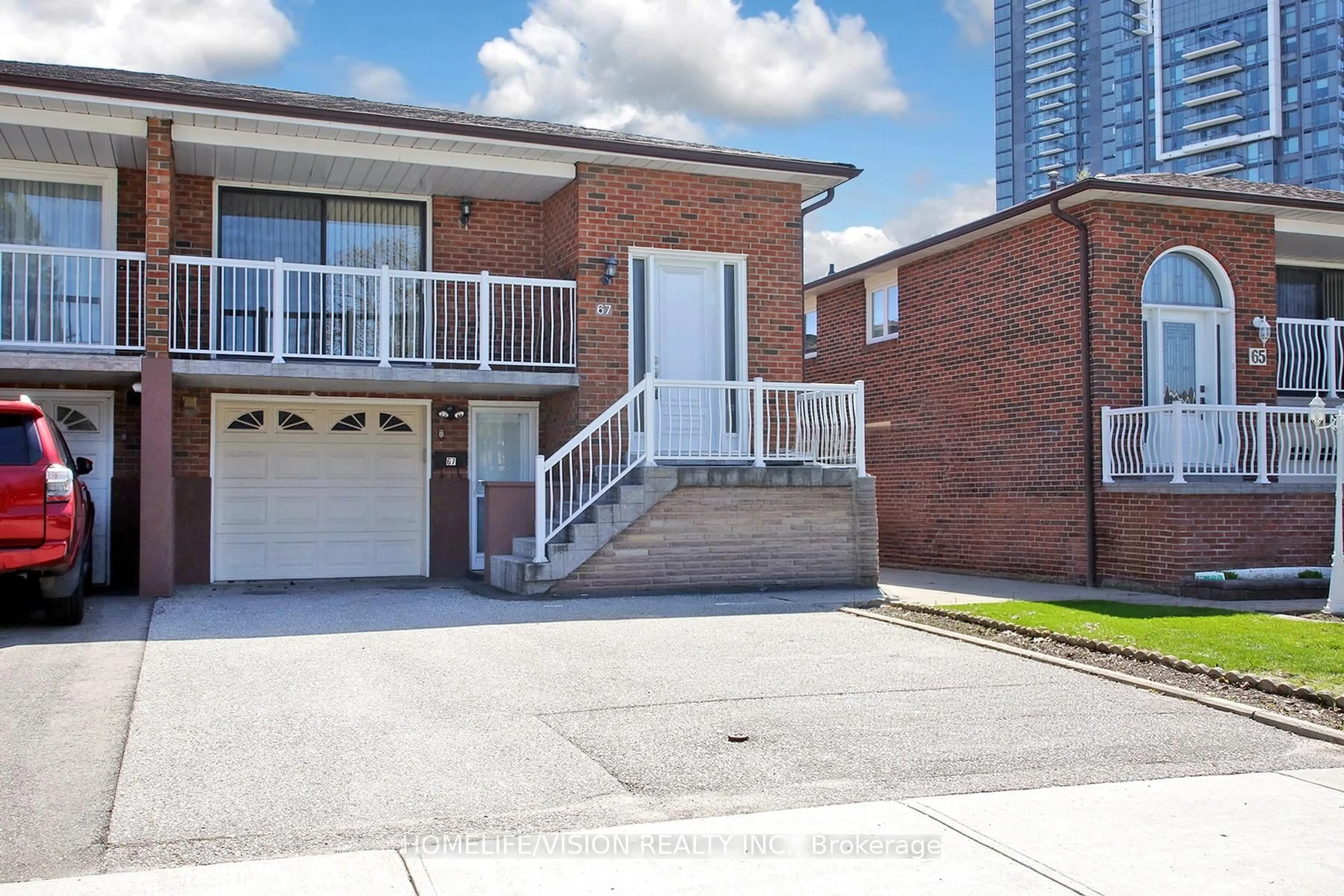 Home with brick exterior material, street for 67 Hickorynut Dr, Toronto Ontario M2J 4W6