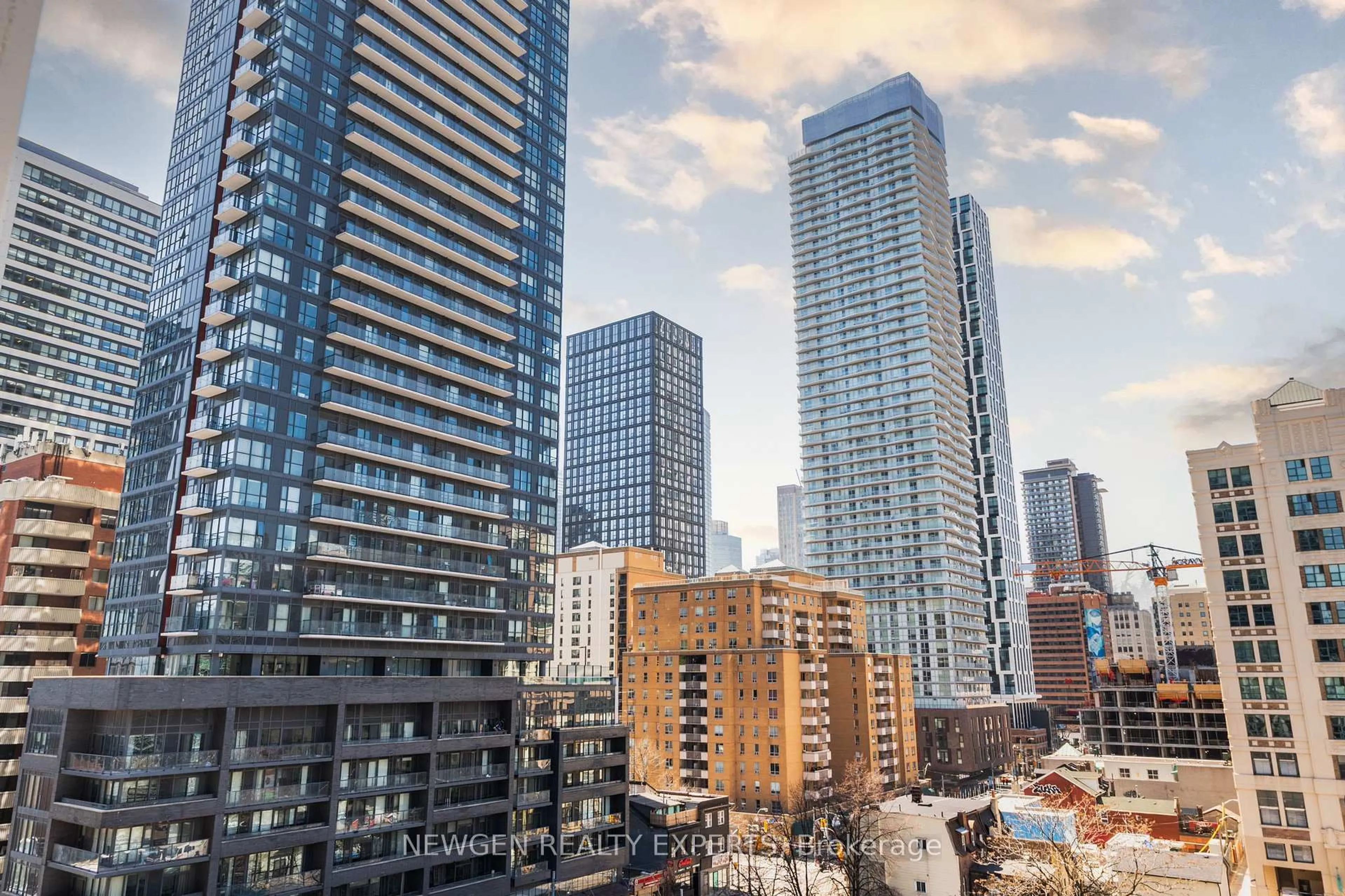 A pic from outside/outdoor area/front of a property/back of a property/a pic from drone, city buildings view from balcony for 251 Jarvis St #1624, Toronto Ontario M5B 0C3