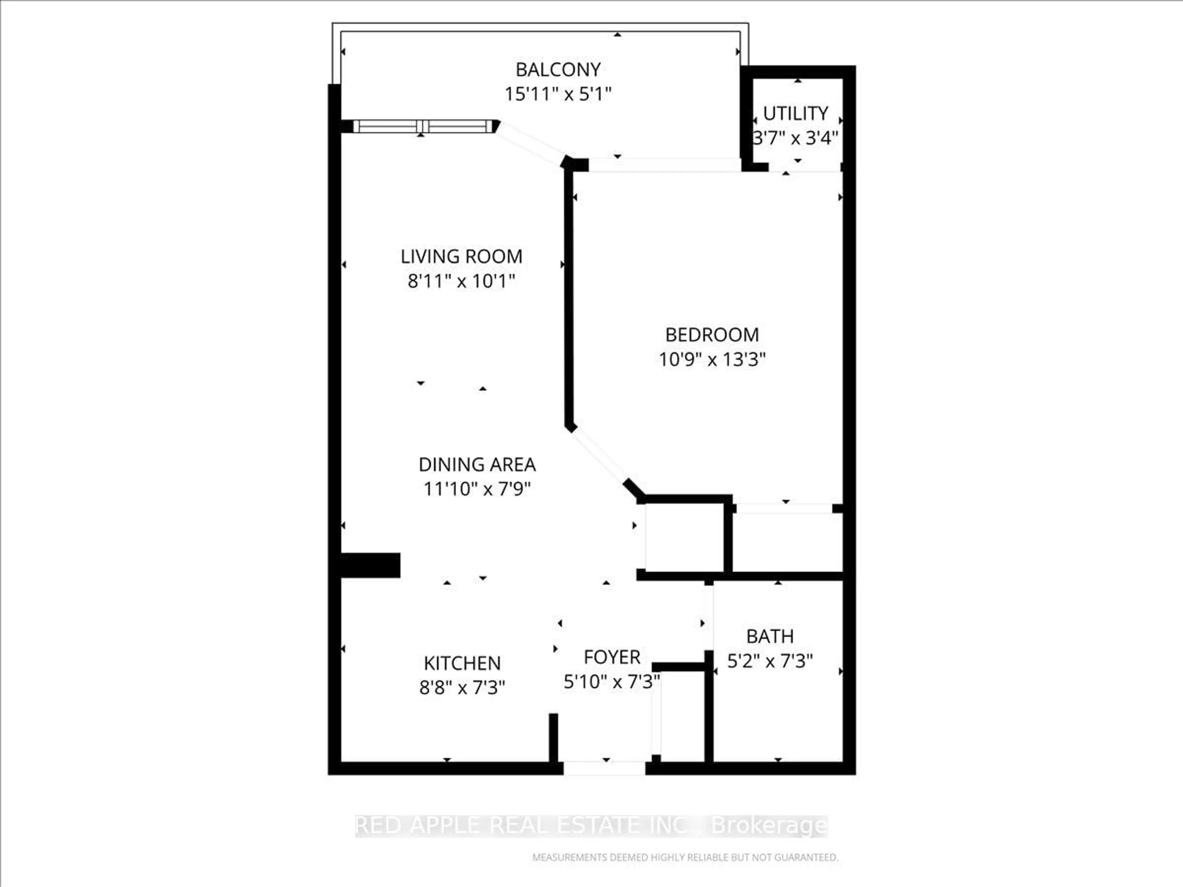 Floor plan for 872 Sheppard Ave #612, Toronto Ontario M3H 5V5