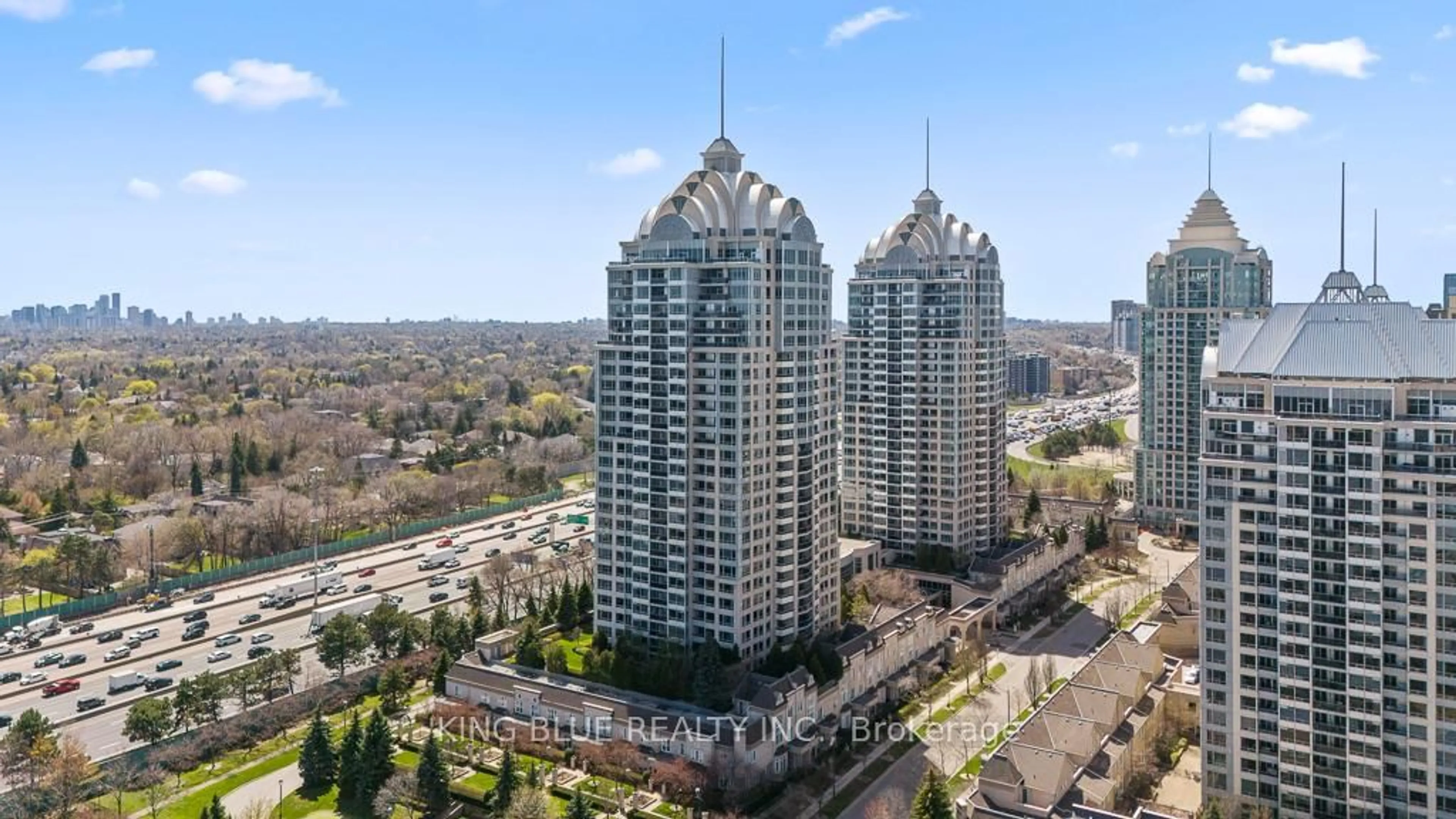 A pic from outside/outdoor area/front of a property/back of a property/a pic from drone, city buildings view from balcony for 3 Rean Dr #503, Toronto Ontario M2K 3C2