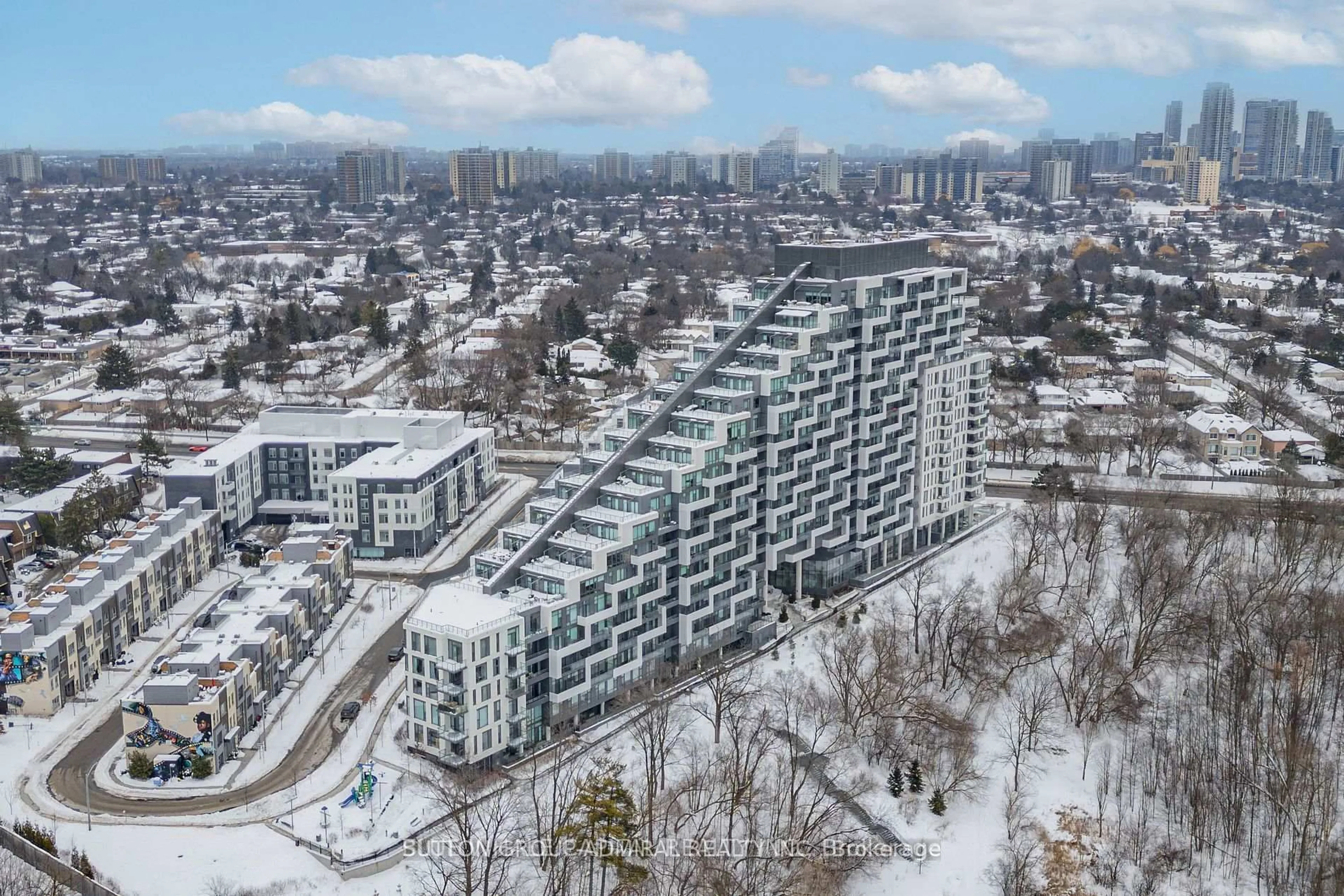 A pic from outside/outdoor area/front of a property/back of a property/a pic from drone, city buildings view from balcony for 25 Adra Grado Way #1630, Toronto Ontario M2J 0H6