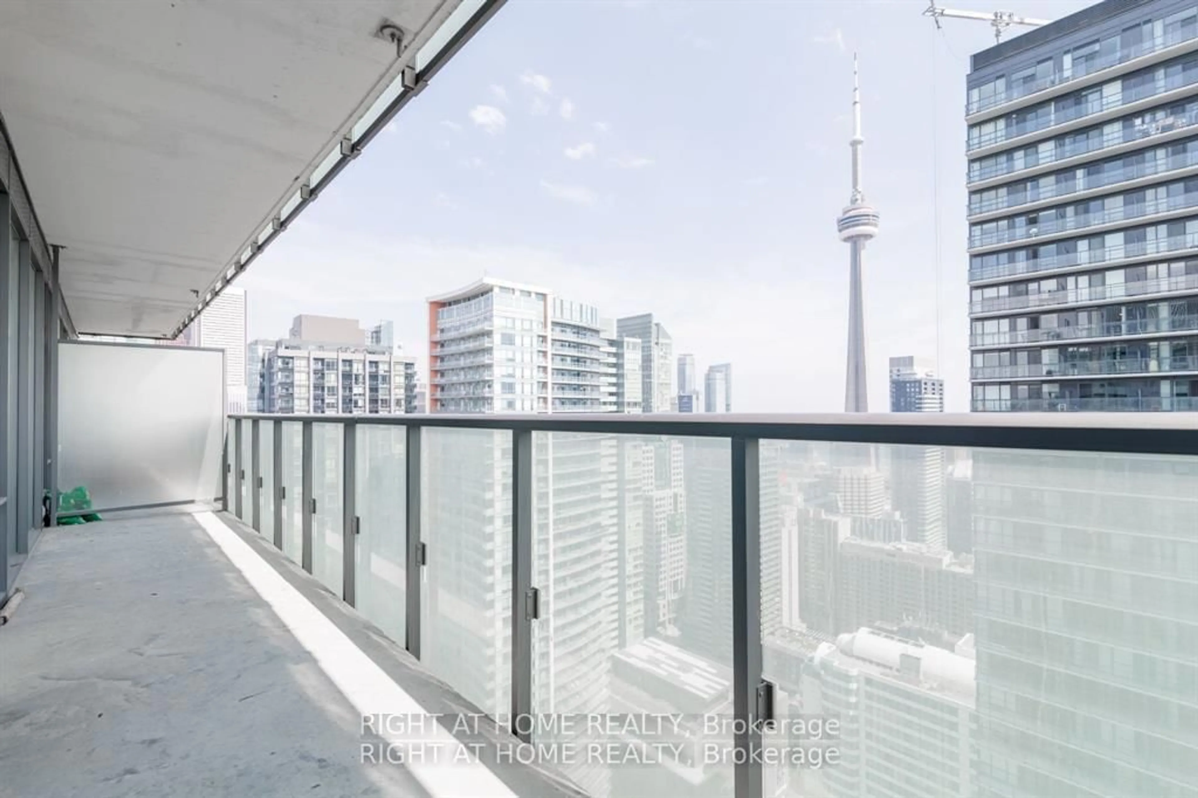 Balcony in the apartment, city buildings view from balcony for 101 Peter St #3907, Toronto Ontario M5V 2G9