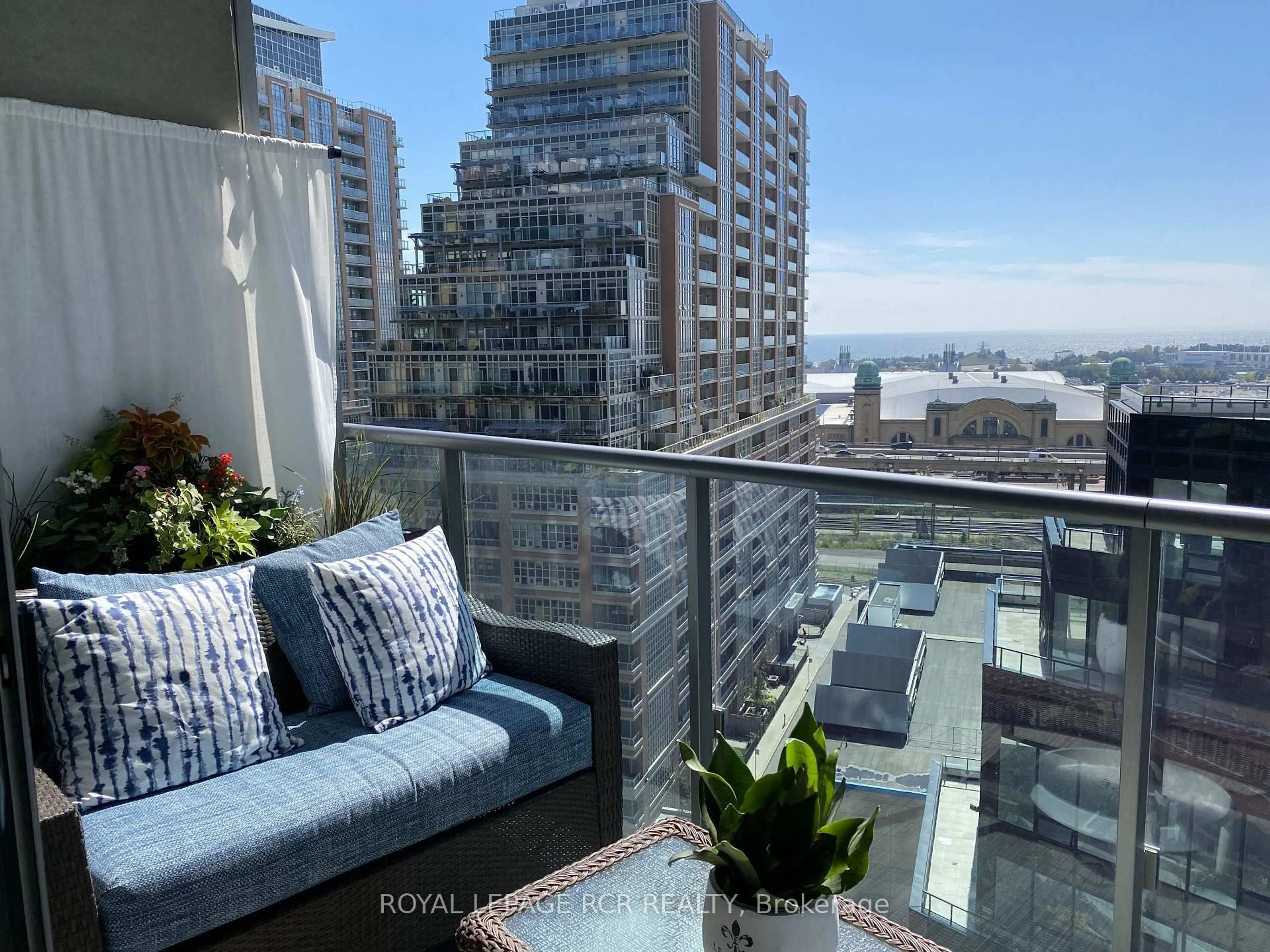 Balcony in the apartment, city buildings view from balcony for 150 East Liberty St #1210, Toronto Ontario M6K 3R5