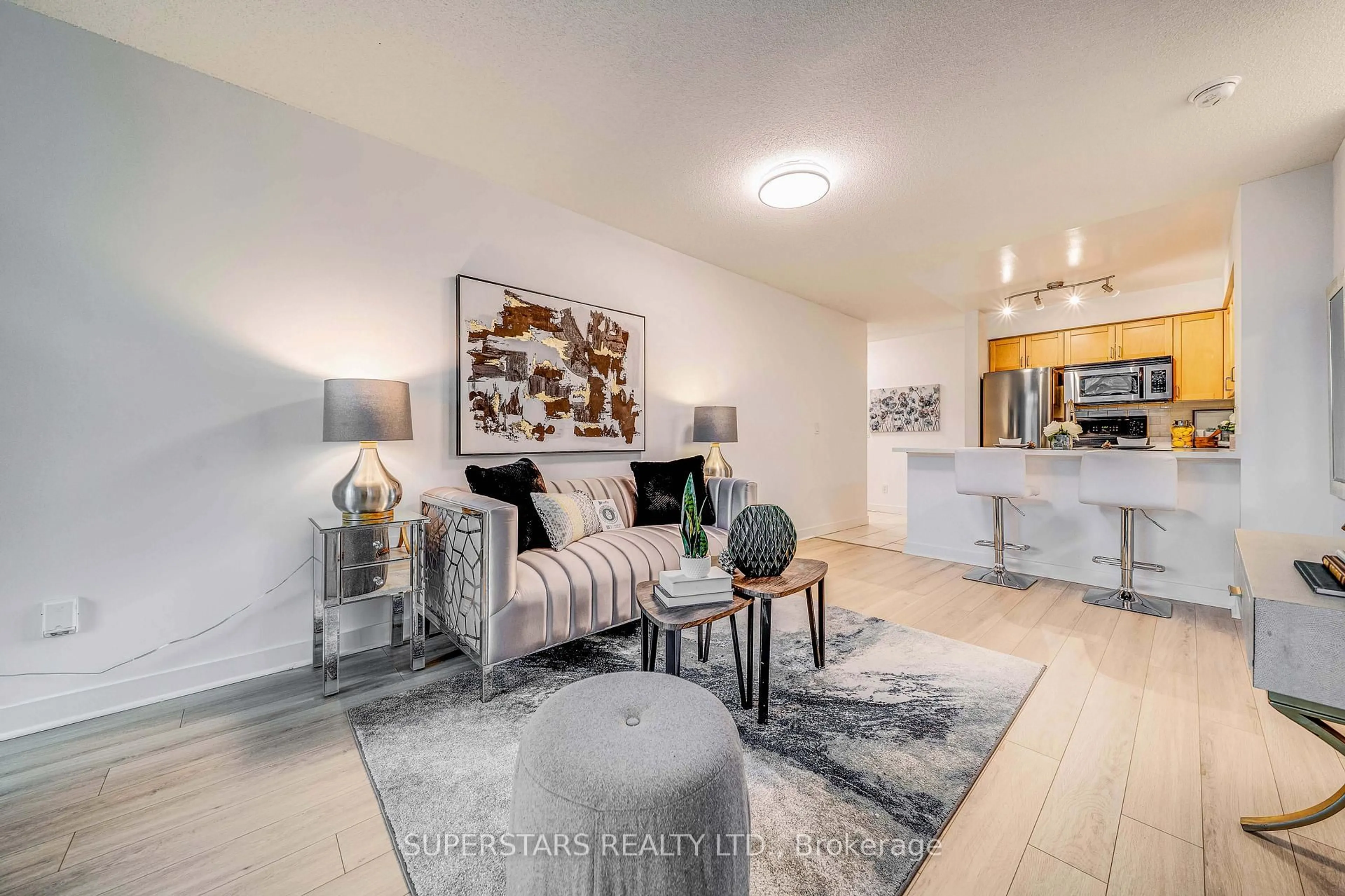 Living room with furniture, ceramic/tile floor for 50 Lynn Williams St #506, Toronto Ontario M6K 3R9