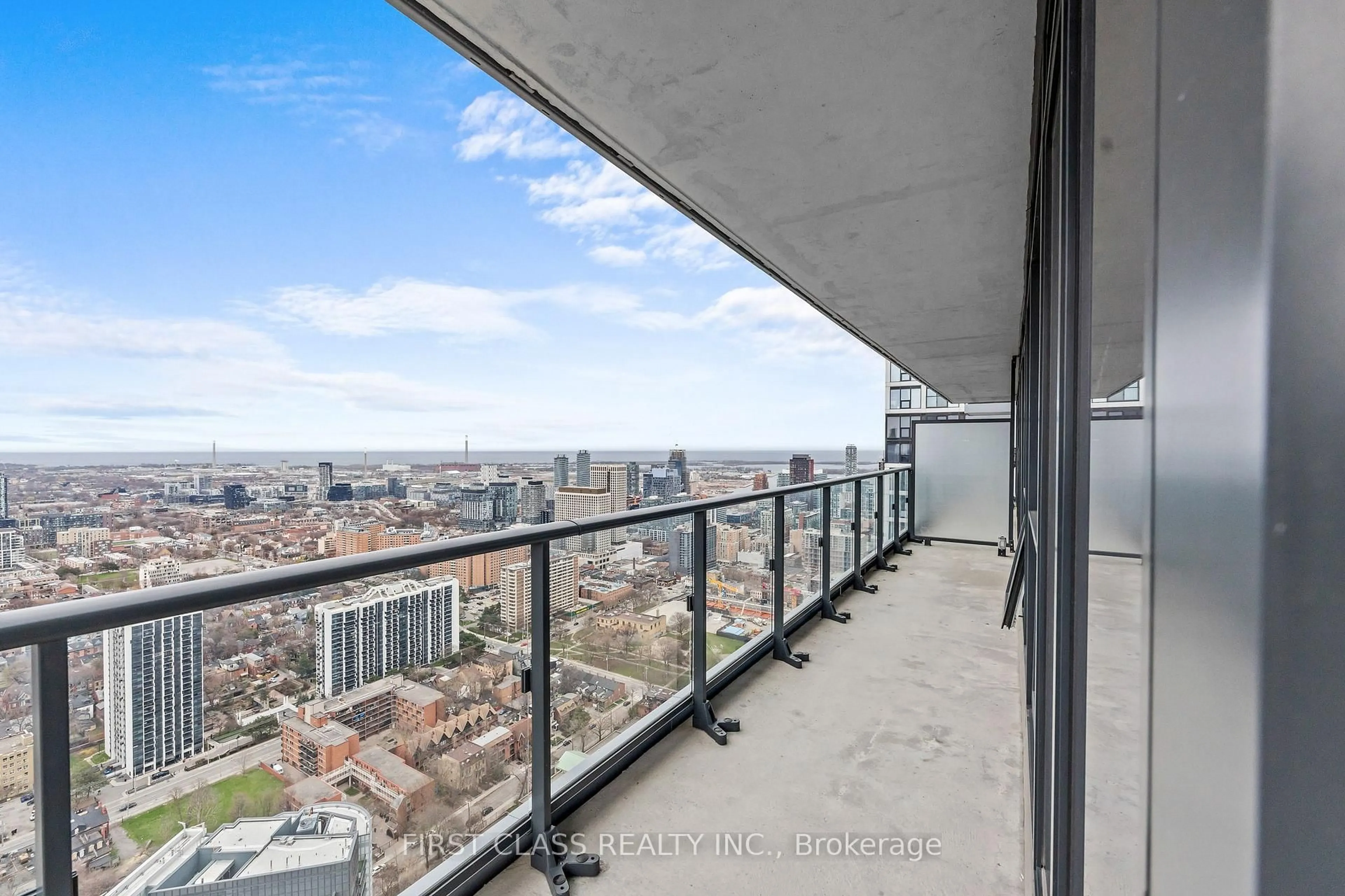 Balcony in the apartment, city buildings view from balcony for 251 Jarvis St #4613, Toronto Ontario M5B 0C3