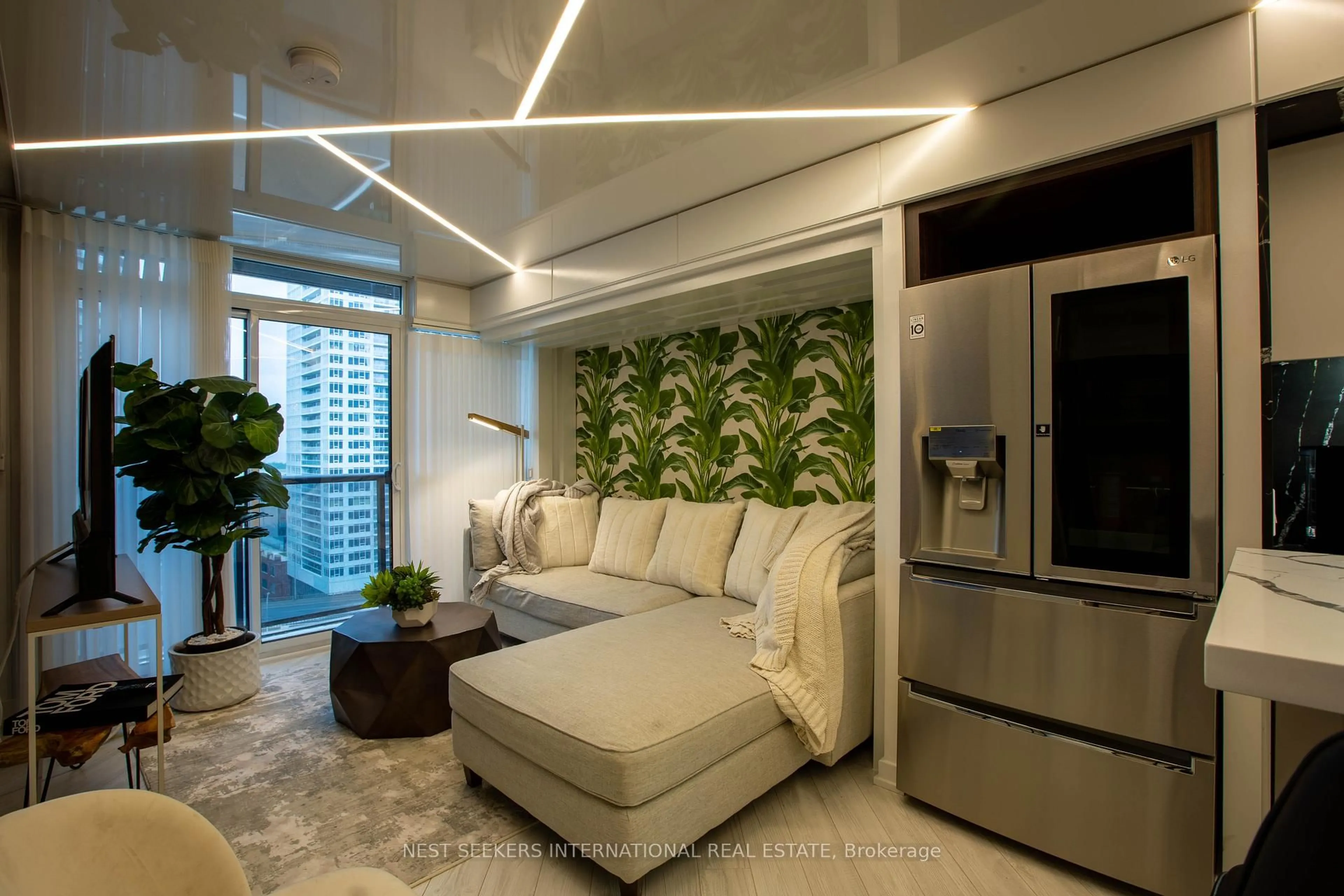 Living room with furniture, unknown for 85 Queens Wharf Rd #1605, Toronto Ontario M5V 0J9