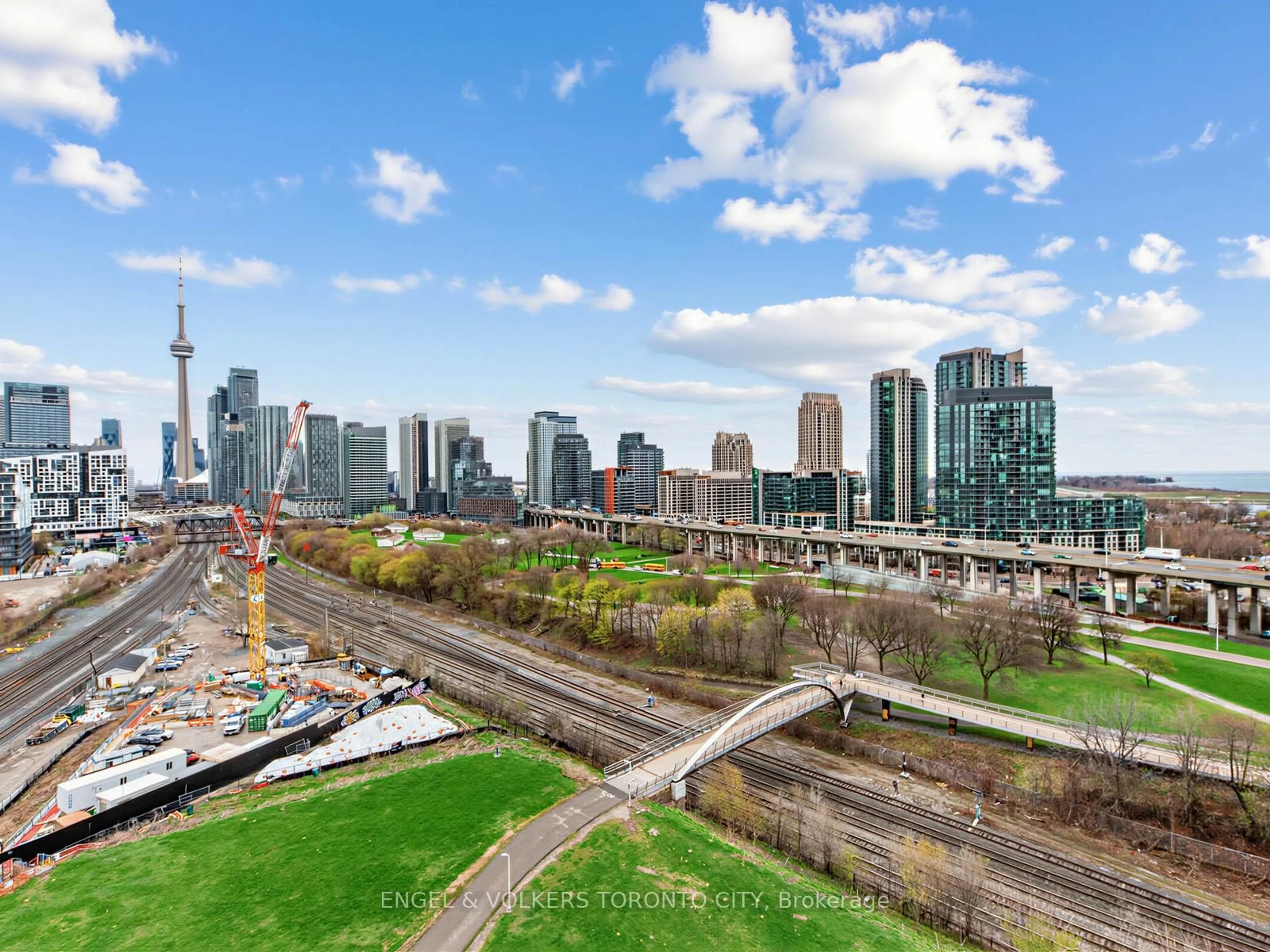 A pic from outside/outdoor area/front of a property/back of a property/a pic from drone, city buildings view from balcony for 30 Ordnance St #1311, Toronto Ontario M6K 0C8