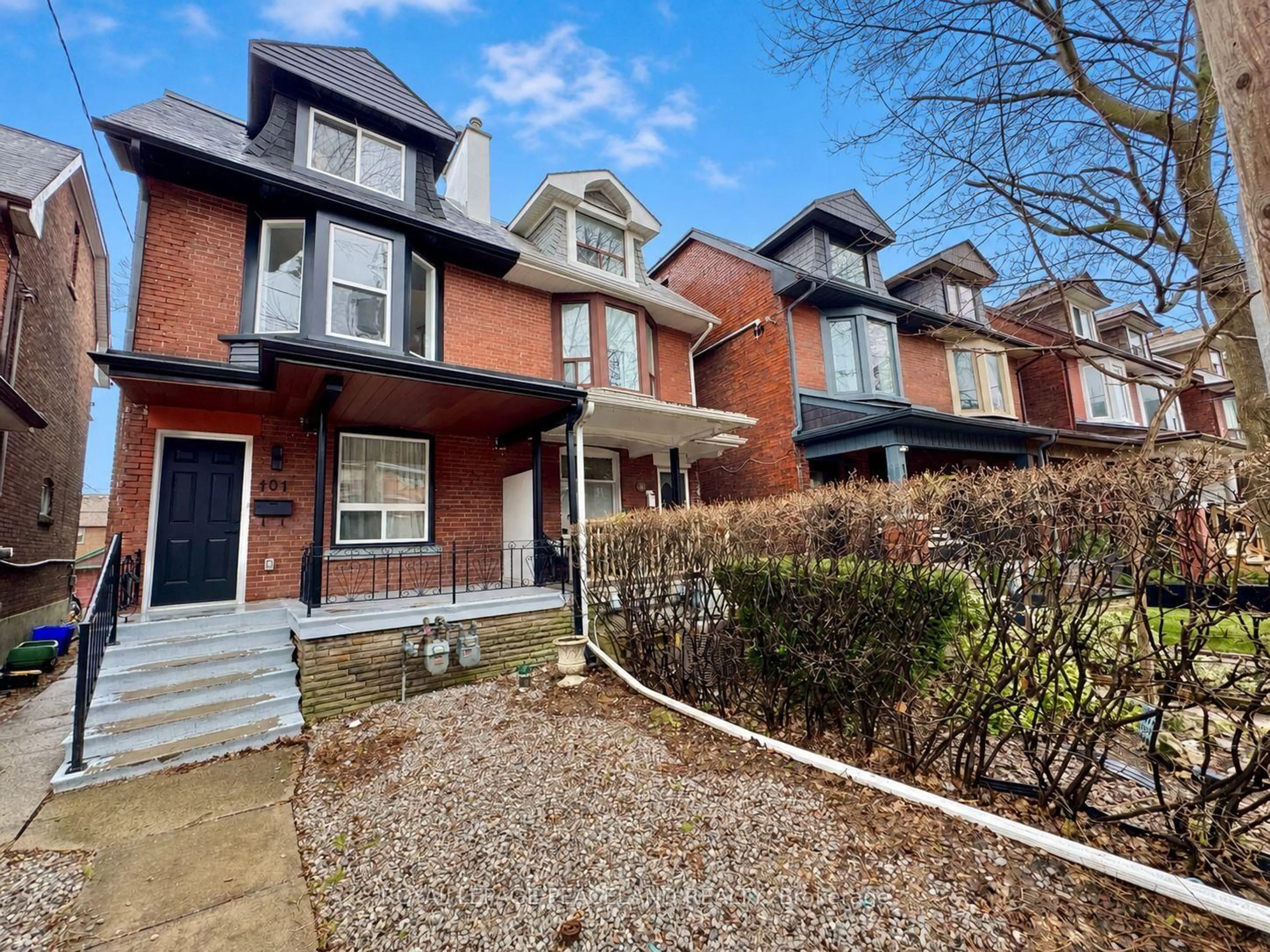 Home with brick exterior material, street for 101 Marchmount Rd, Toronto Ontario M6G 2B2