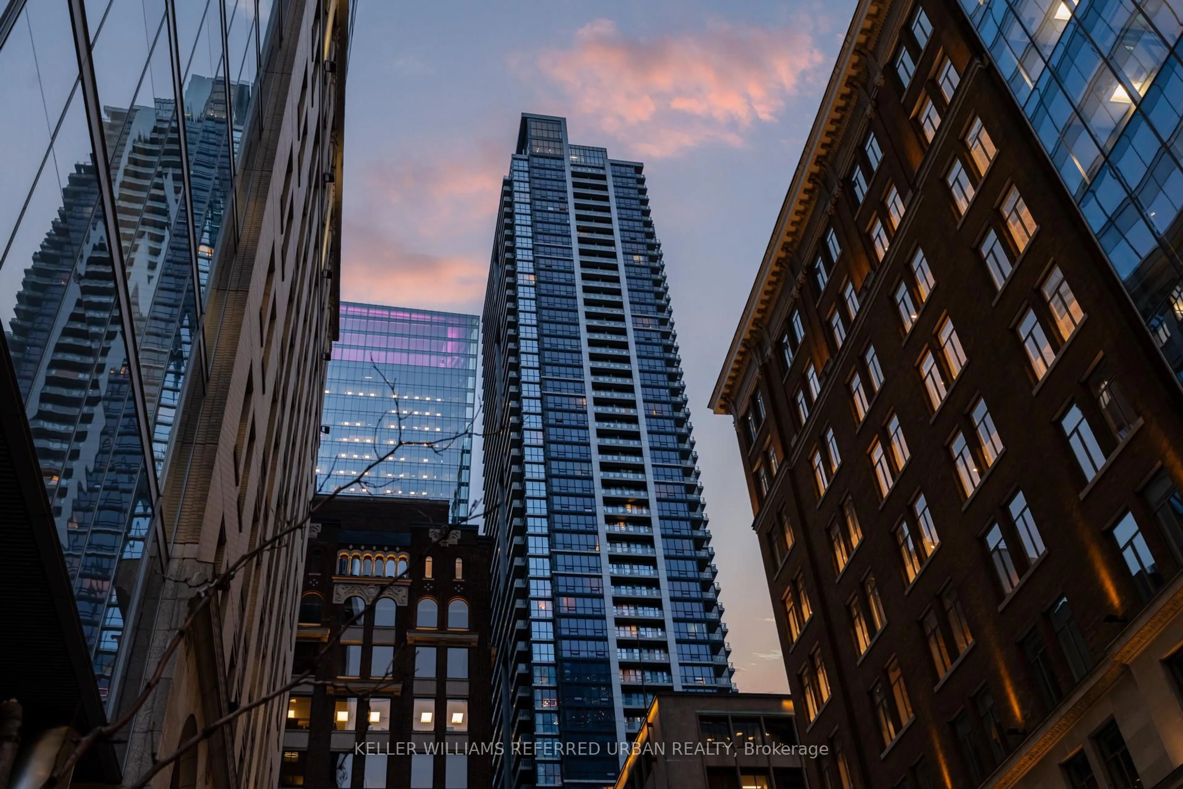 A pic from outside/outdoor area/front of a property/back of a property/a pic from drone, city buildings view from balcony for 70 Temperance St #5217, Toronto Ontario M5H 0B1