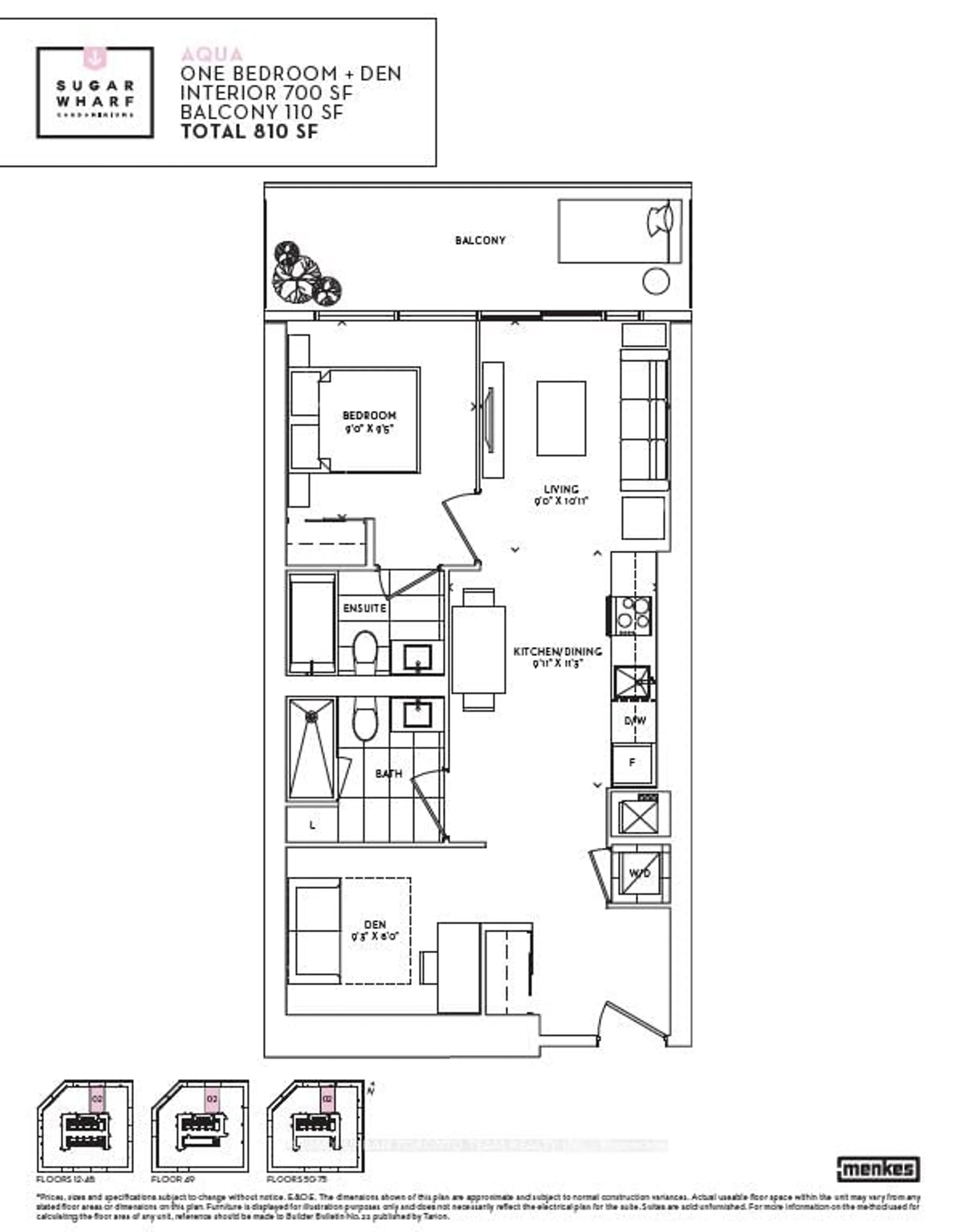 Floor plan for 138 Downes St #3702, Toronto Ontario M5E 0E4