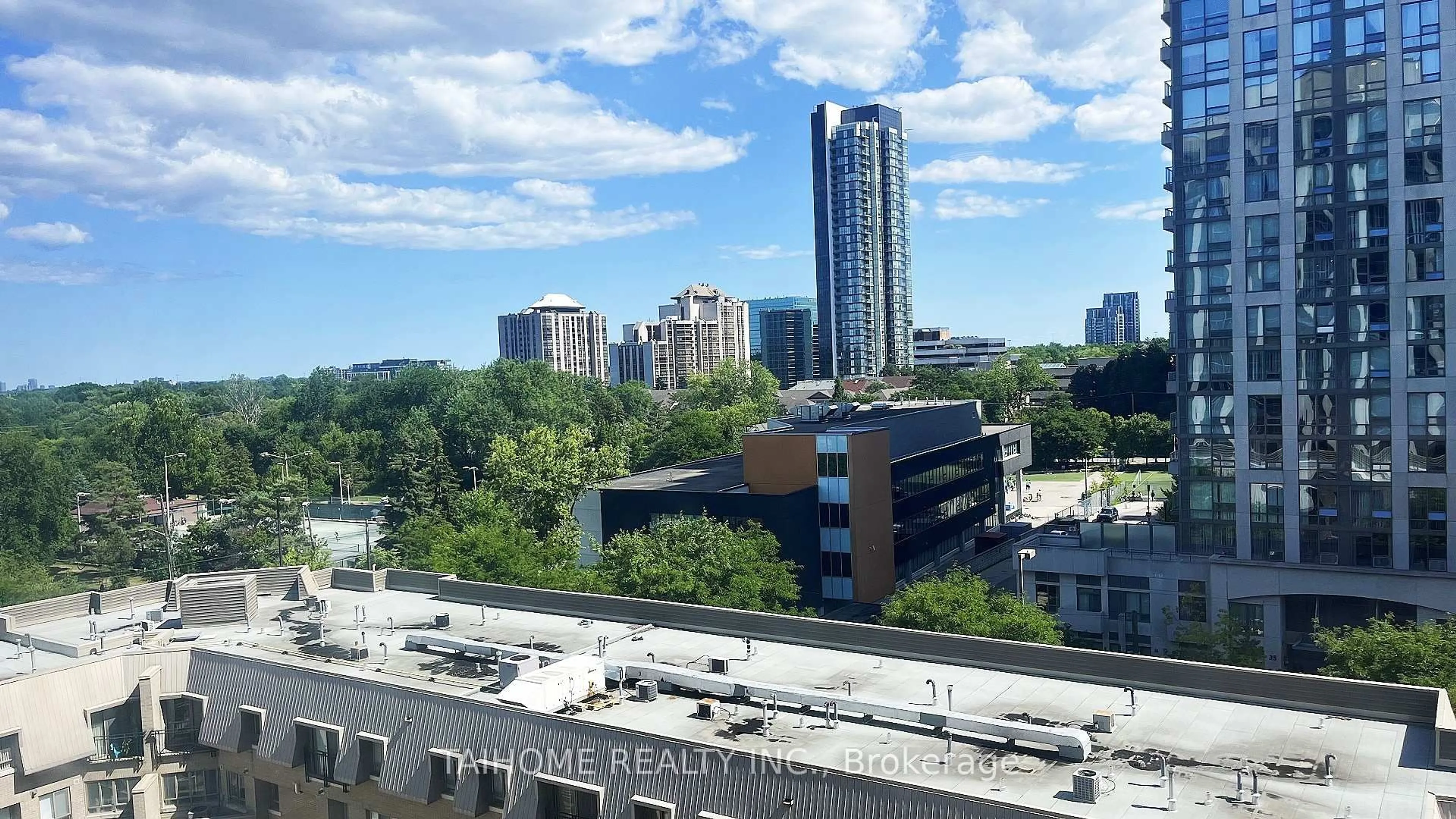 A pic from outside/outdoor area/front of a property/back of a property/a pic from drone, city buildings view from balcony for 28 Hollywood Ave #809, Toronto Ontario M2N 6S4