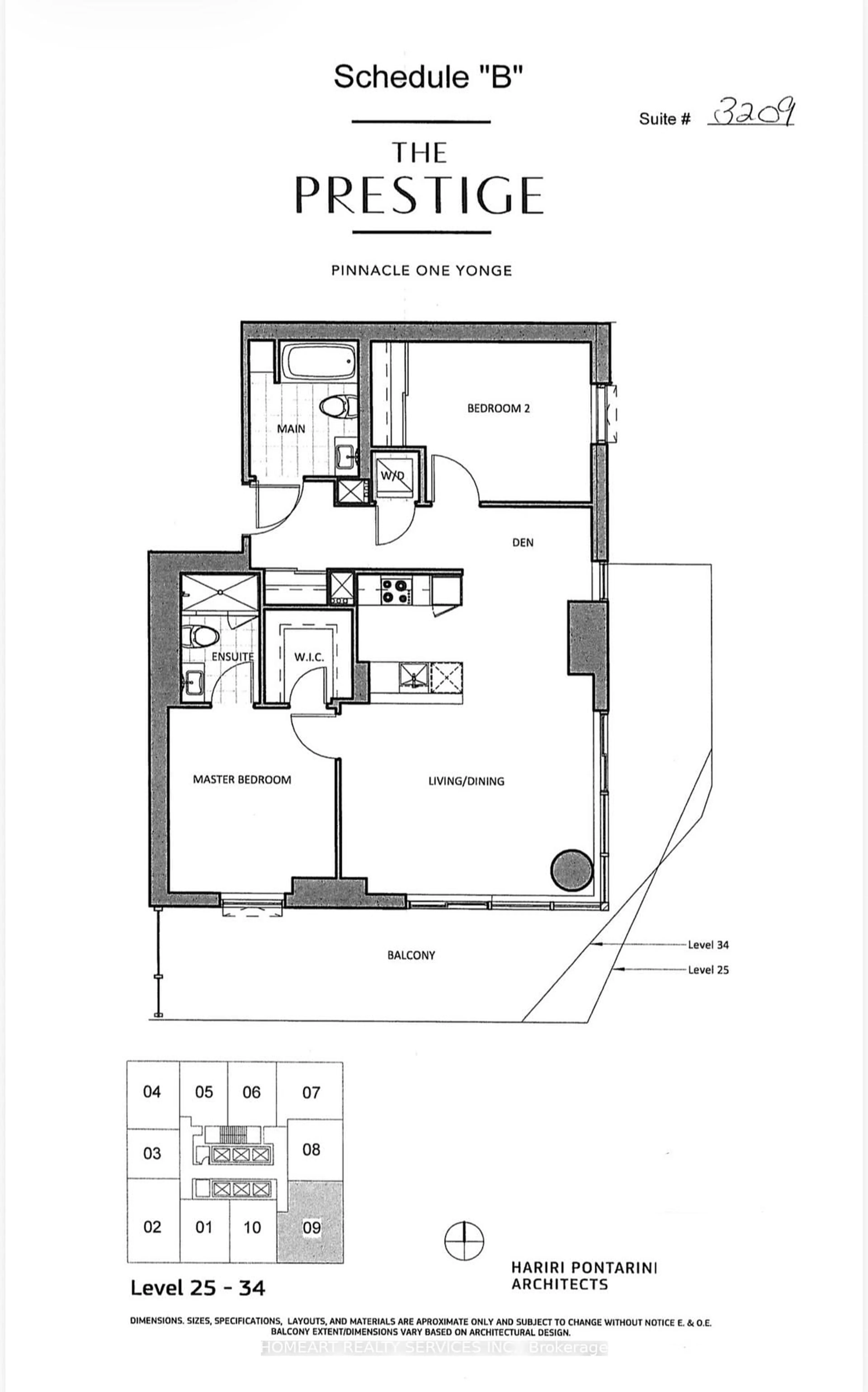 Floor plan for 28 Freeland St #3209, Toronto Ontario M5E 0E3