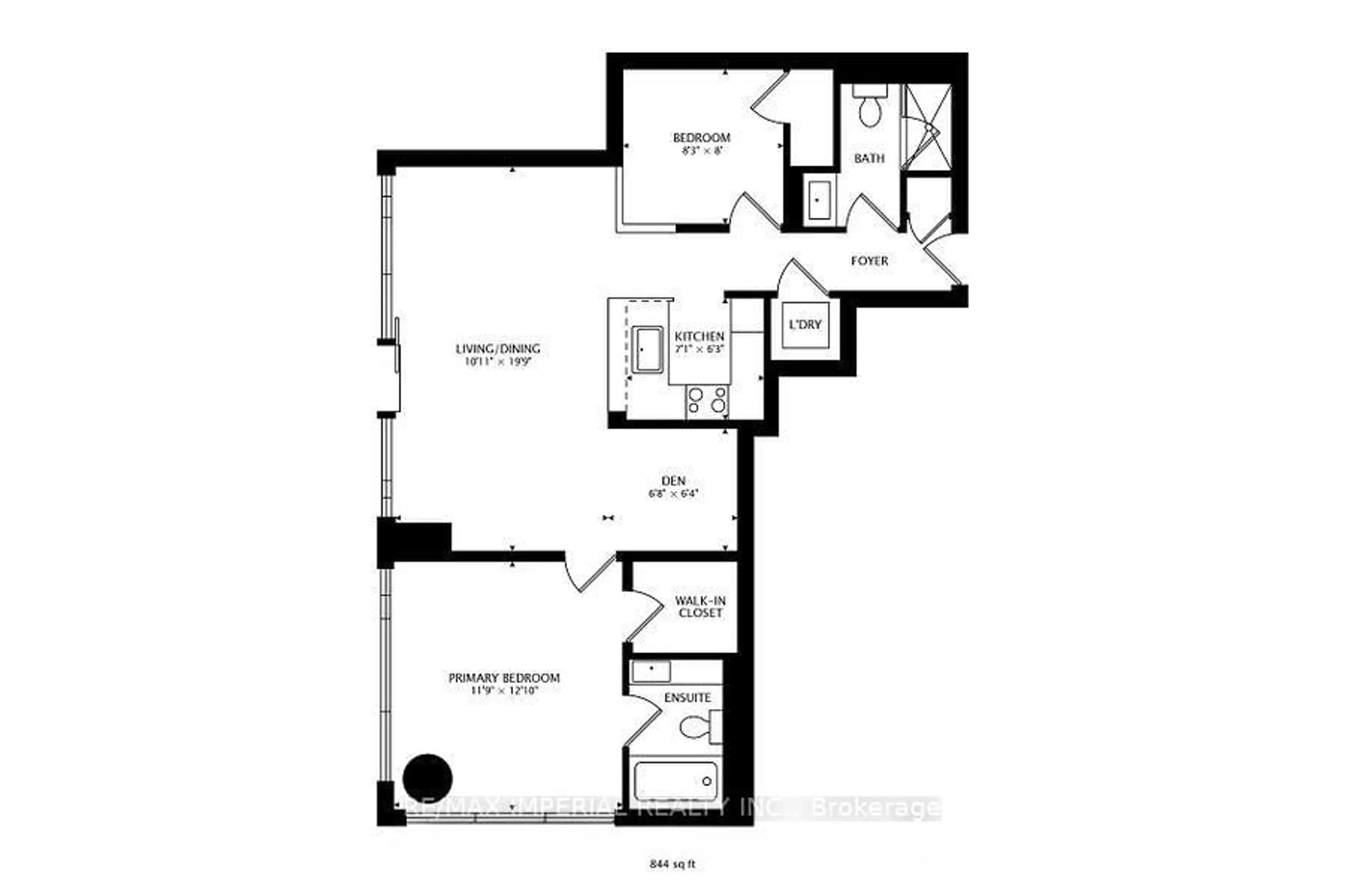 Floor plan for 188 Cumberland St #2210, Toronto Ontario M5R 0B6