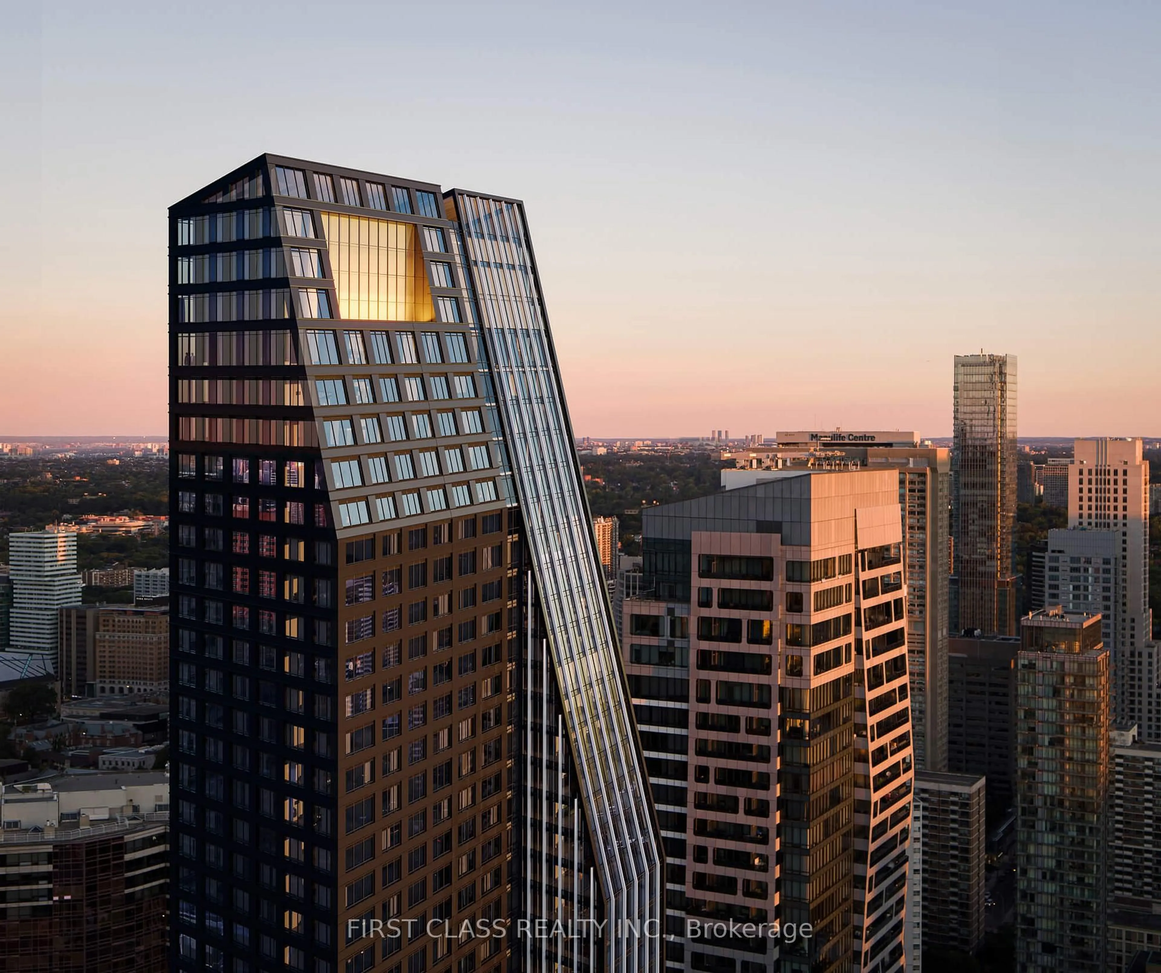 A pic from outside/outdoor area/front of a property/back of a property/a pic from drone, city buildings view from balcony for 8 Wellesley St #905, Toronto Ontario M4Y 1E7