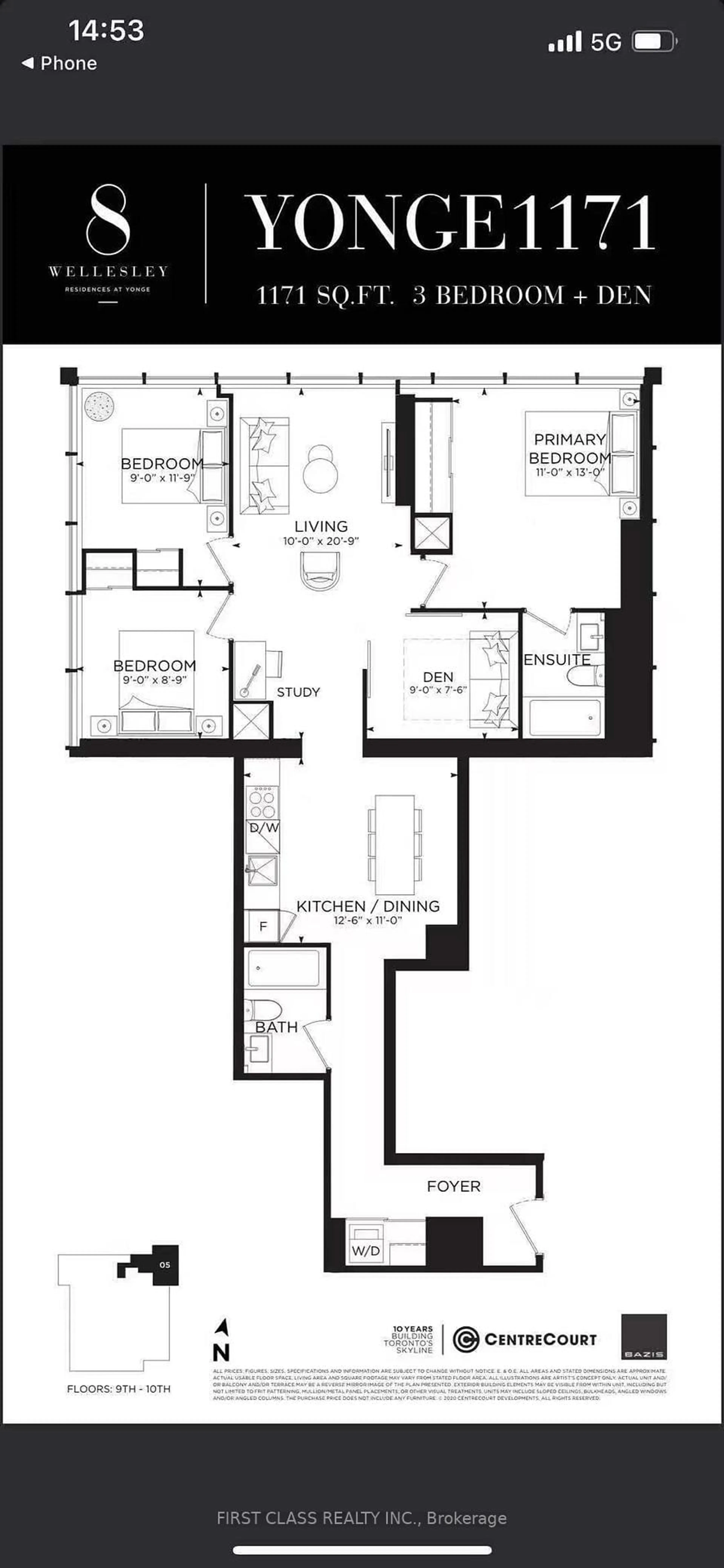 Floor plan for 8 Wellesley St #905, Toronto Ontario M4Y 1E7