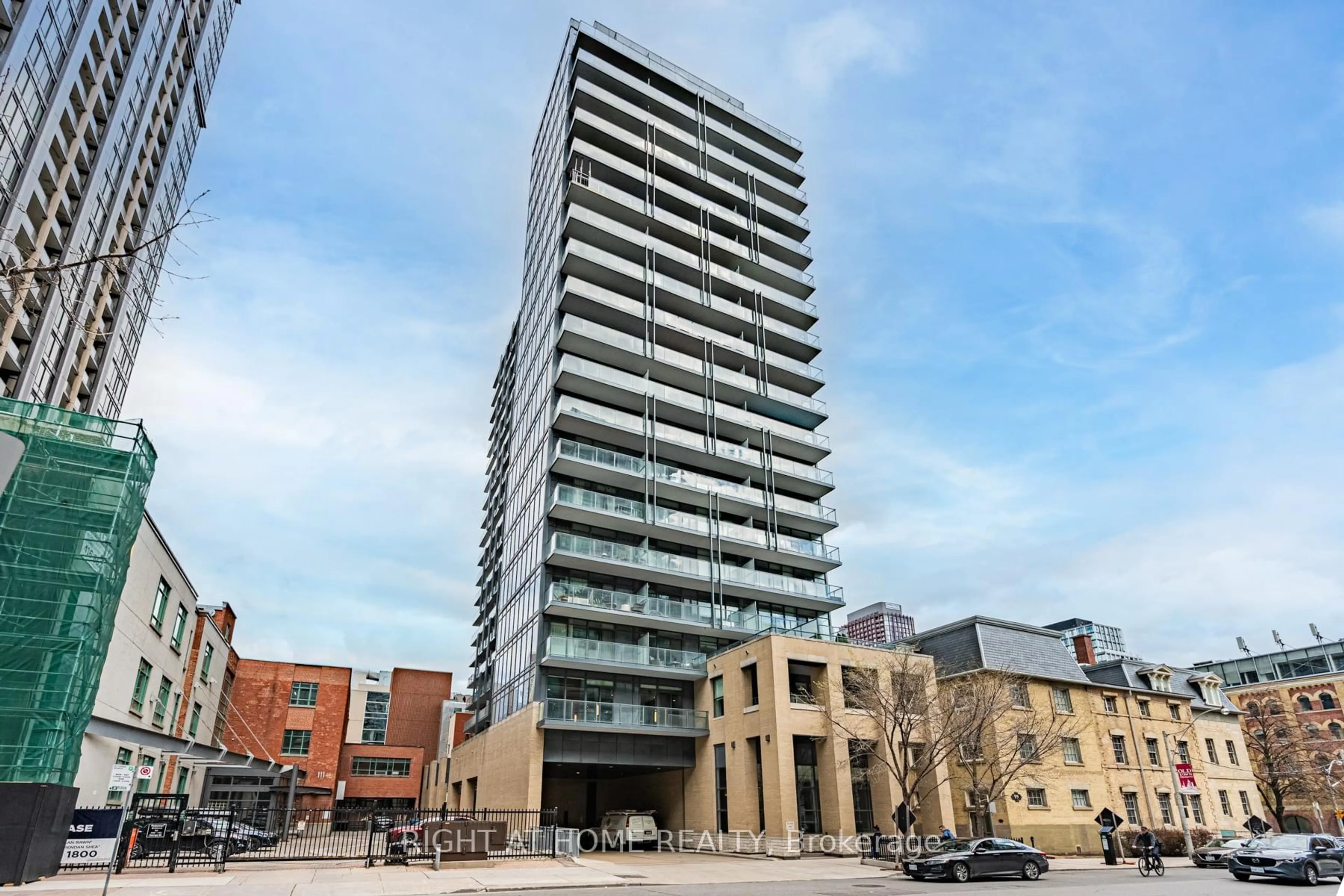 A pic from outside/outdoor area/front of a property/back of a property/a pic from drone, building for 105 George St #312, Toronto Ontario M5A 0L4