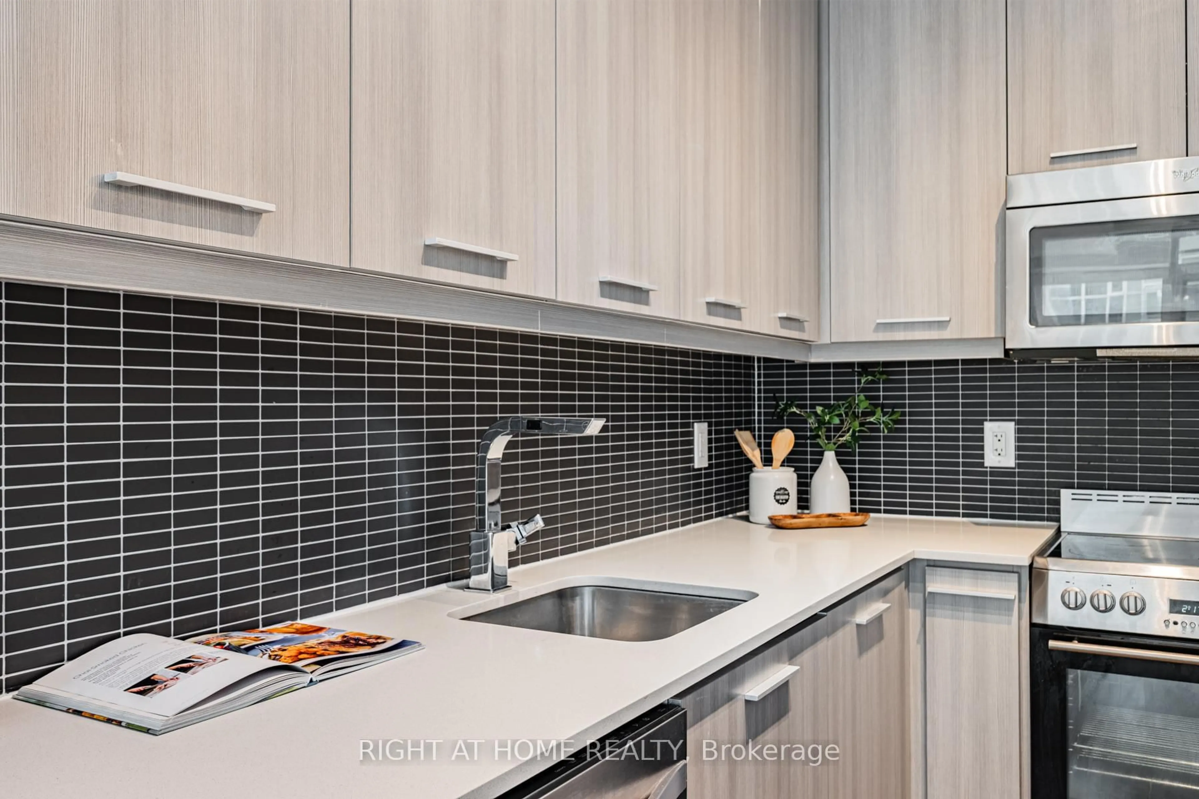 Contemporary kitchen, ceramic/tile floor for 105 George St #312, Toronto Ontario M5A 0L4