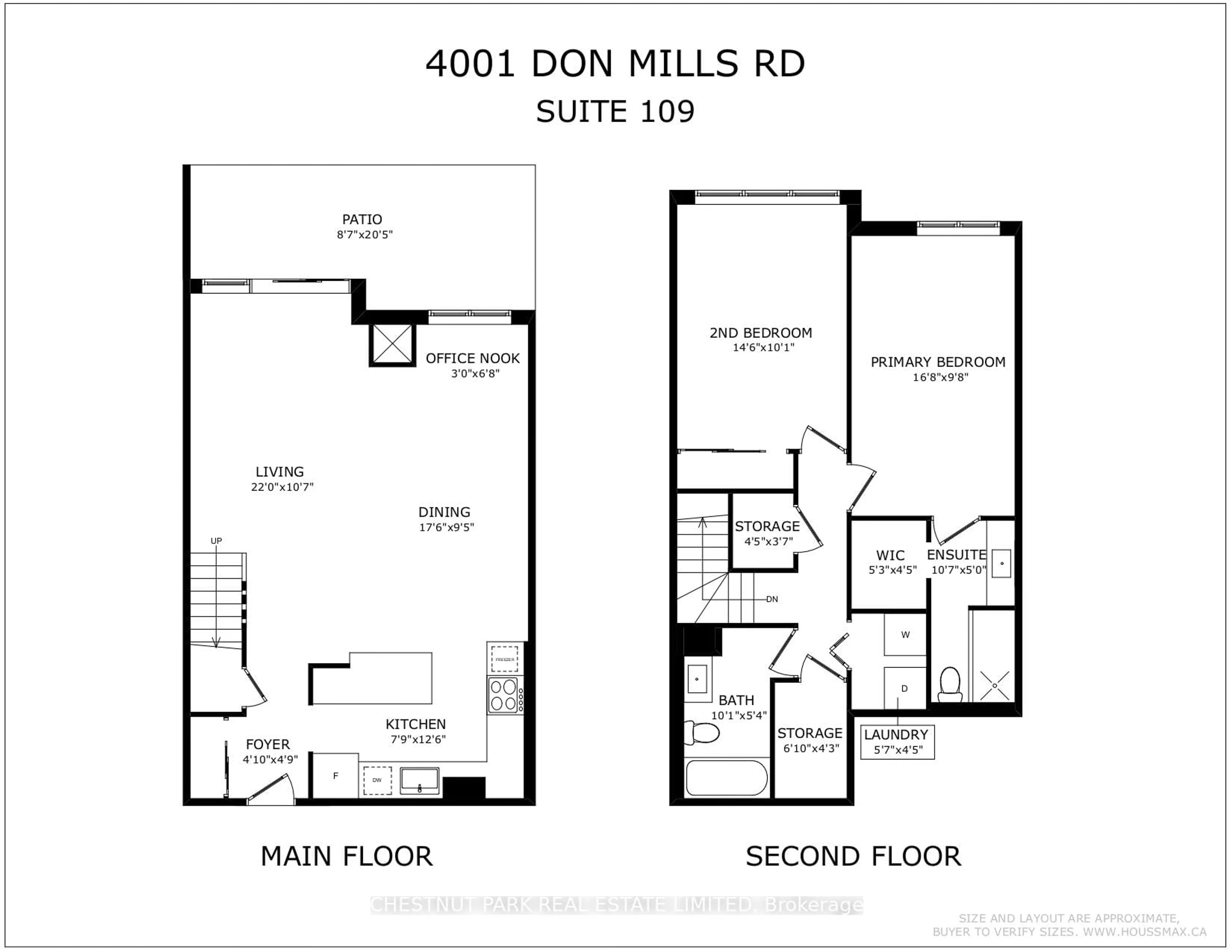 Floor plan for 4001 Don Mills Rd #109, Toronto Ontario M2H 3J8