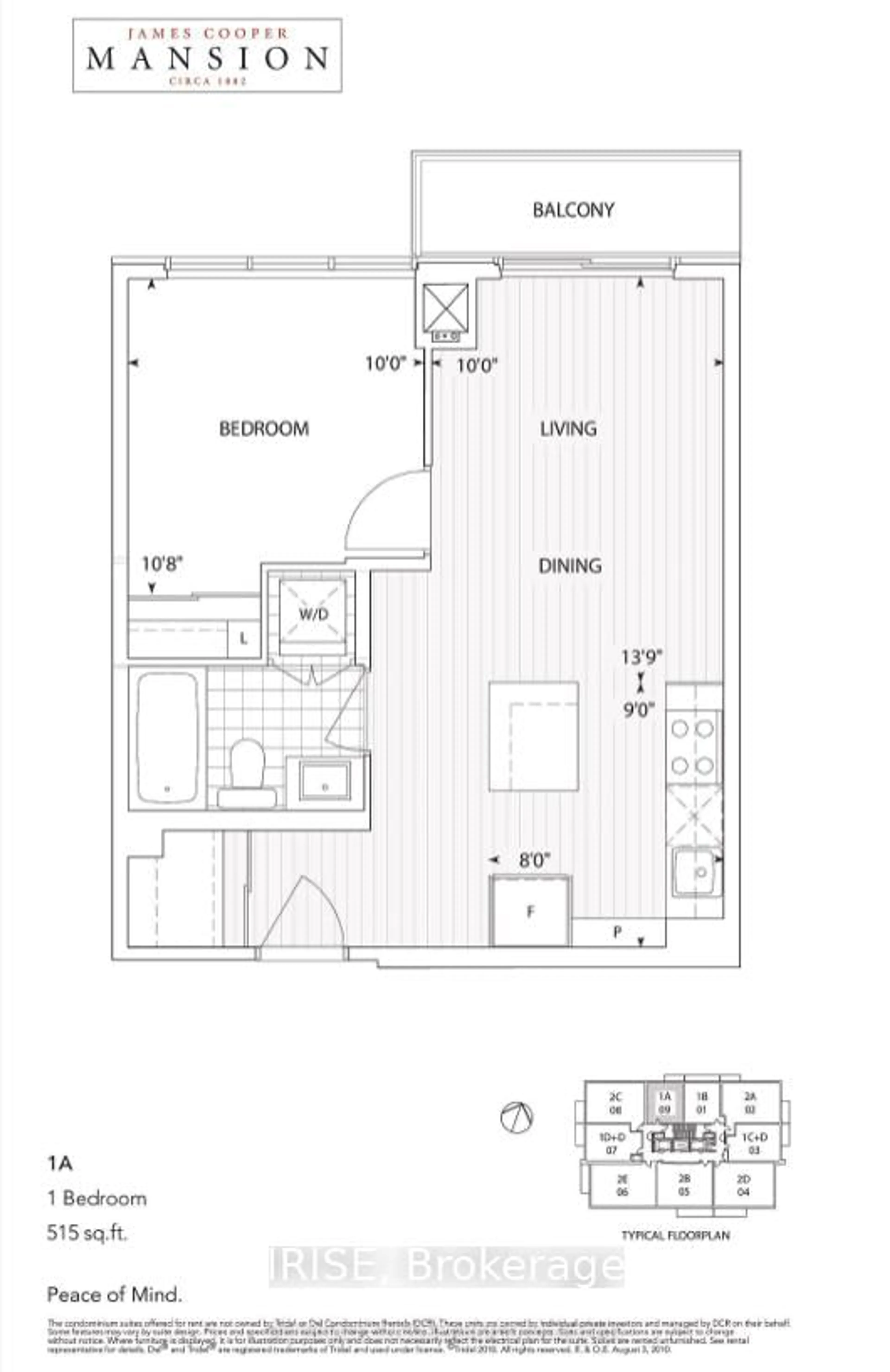 Floor plan for 28 Linden St #1109, Toronto Ontario M4Y 0A4
